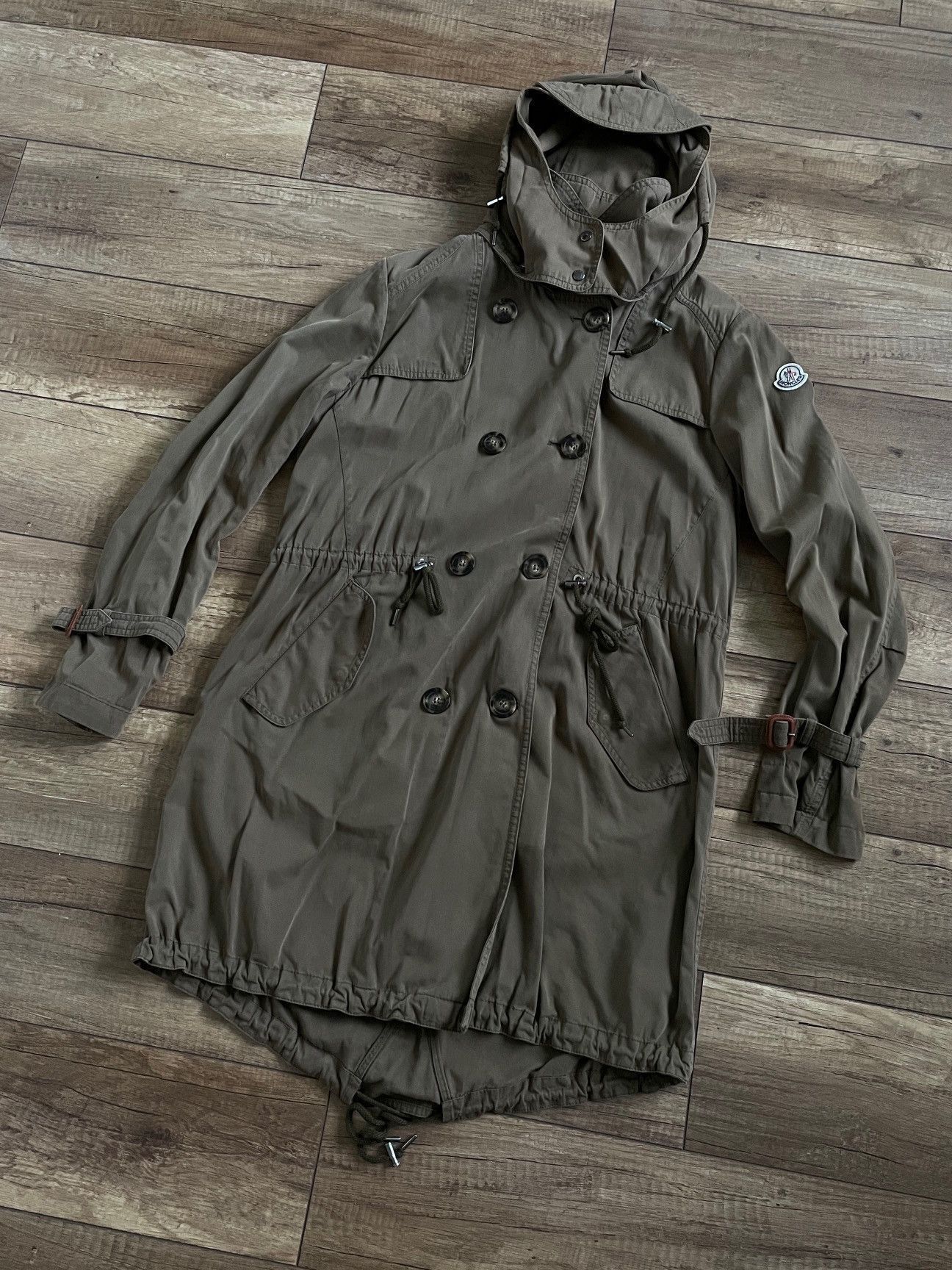 Moncler Moncler Womens Tariec Cotton Military Olive Parka Jacket Size L / US 10 / IT 46 - 3 Thumbnail