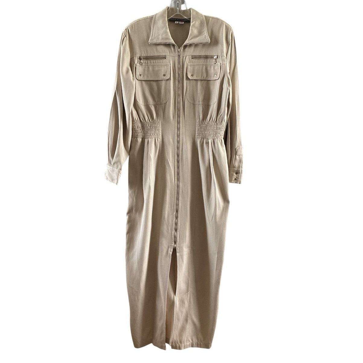 Vintage Karen Alexander vintage khaki full zip trench dress size 12 Size XL / US 12-14 / IT 48-50 - 10 Thumbnail