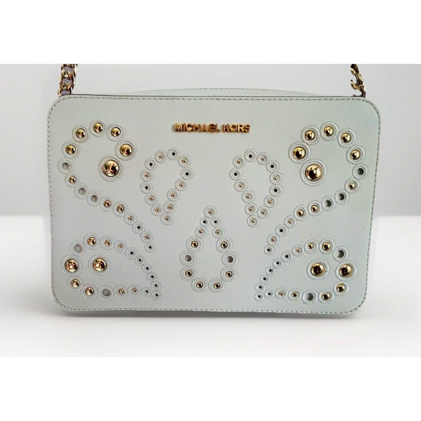 Michael Kors Michael Kors Ginny Leather Crossbody White Embellished Size ONE SIZE - 4 Thumbnail