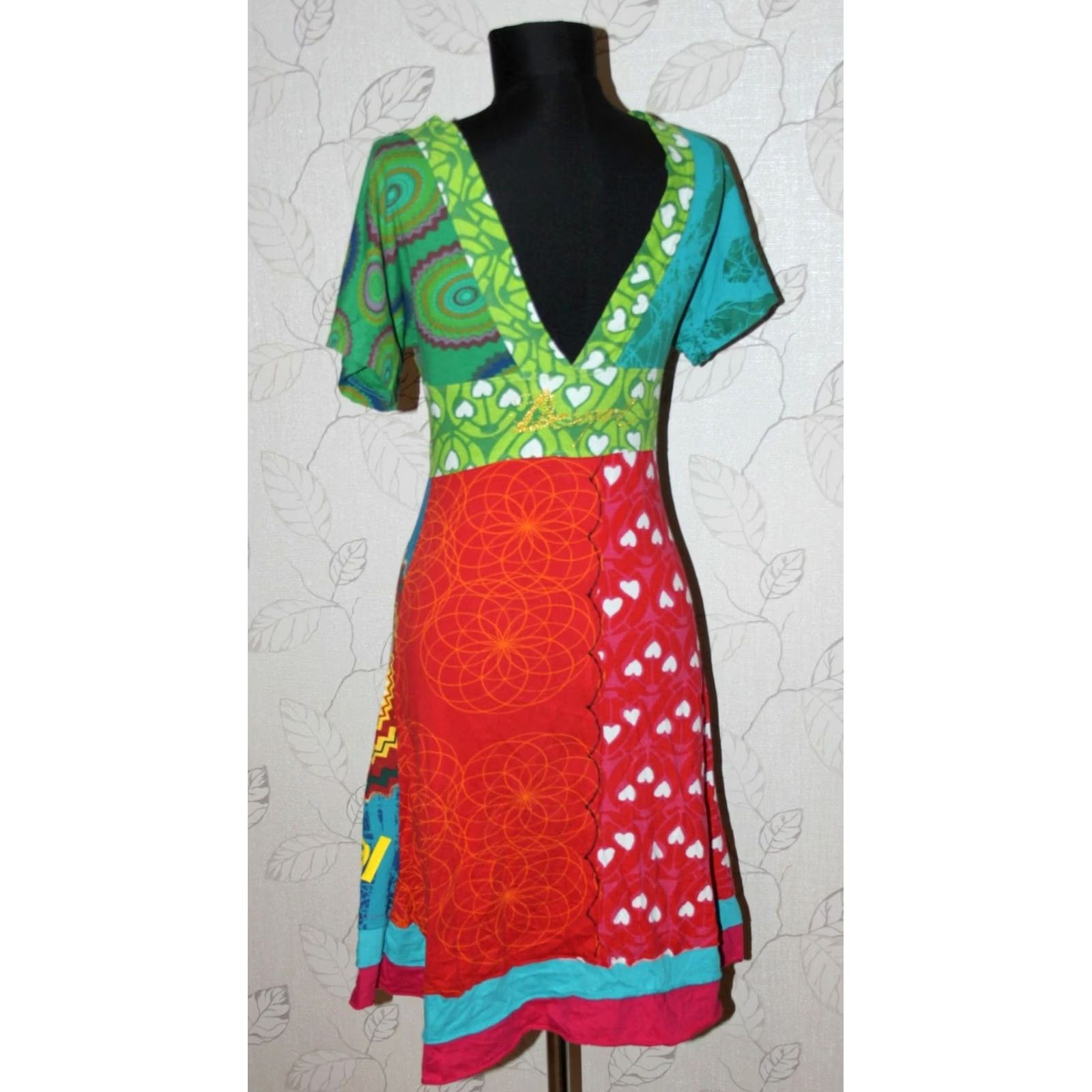 Desigual Desigual Dress Womens Cotton Midi A-Line XS Multicoloured - Desigual XS Cotton Midi Dress Womens? Size XS / US 0-2 / IT 36-38 - 6 Thumbnail