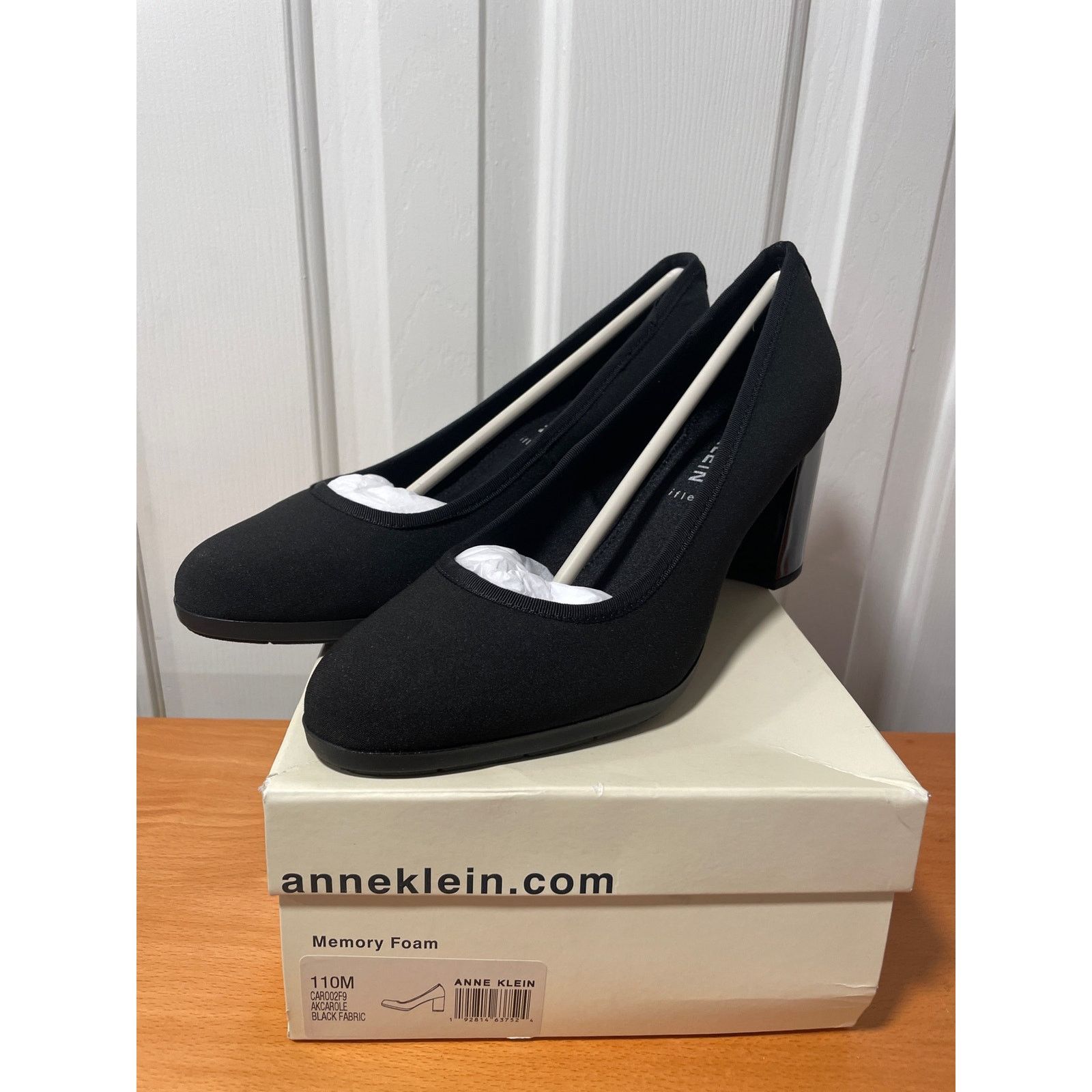 Anne Klein Anne Klein Carole iFLex Black Memory Foam Block Heel Pumps ...