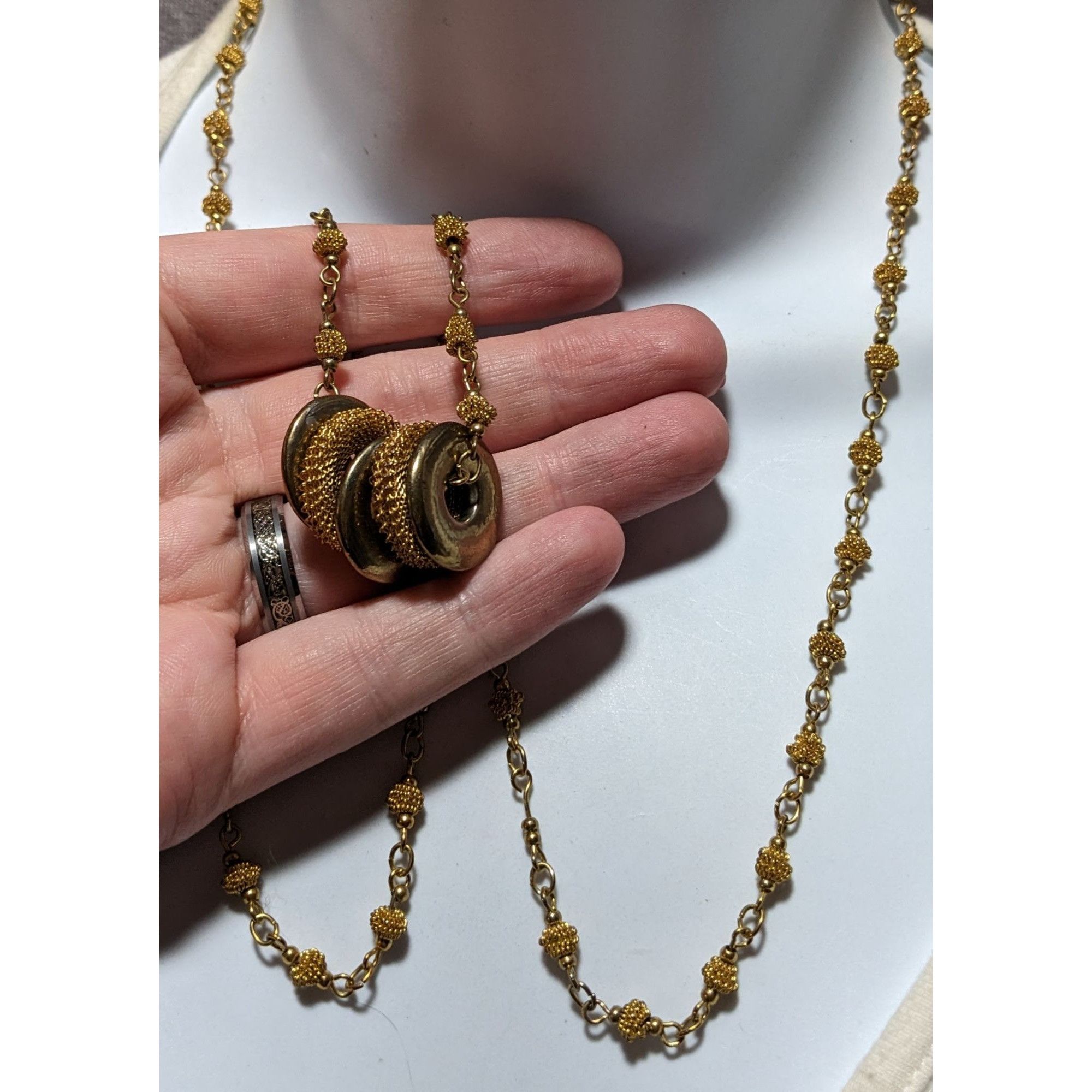 Other Bright Abstract Beaded Gold And Silver Necklace Size ONE SIZE - 8 Thumbnail