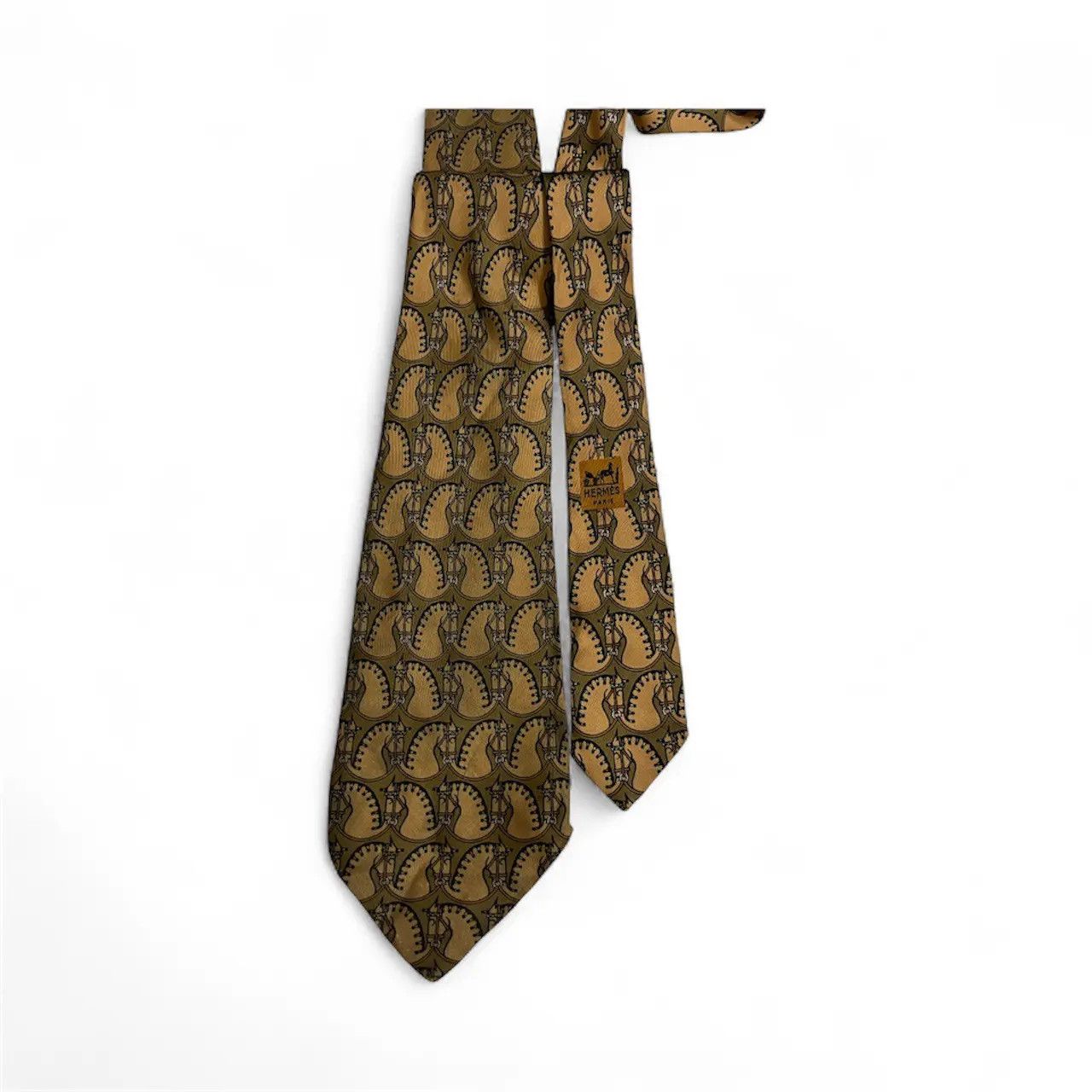 Hermes Hermes Monogram Silk Tie Size ONE SIZE - 4 Thumbnail