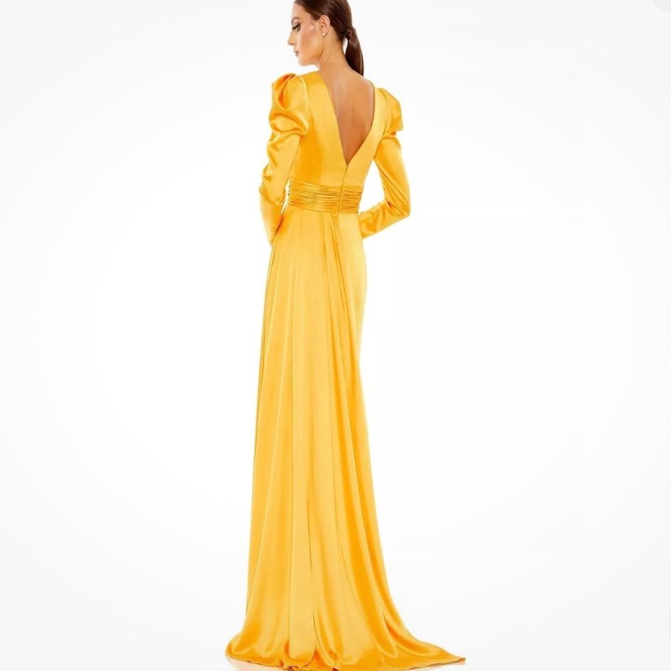 MACH & MACH Mac Duggal Satin A-line gown maxi dress marigold size 6 UB Size M / US 6-8 / IT 42-44 - 2 Thumbnail