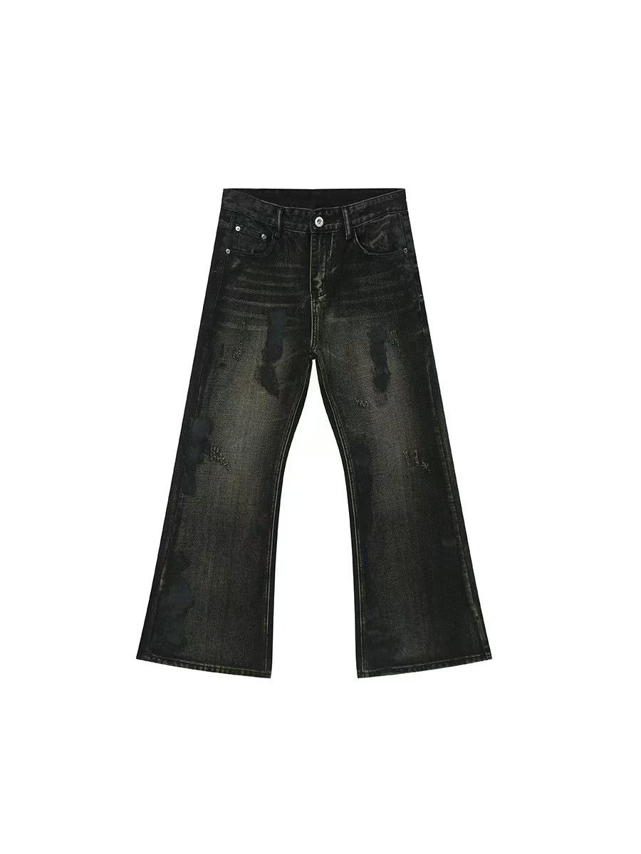 Japanese Brand × Jean High Street Scrap Style Aged Micro Flare Jeans Size US 33 - 4 Thumbnail
