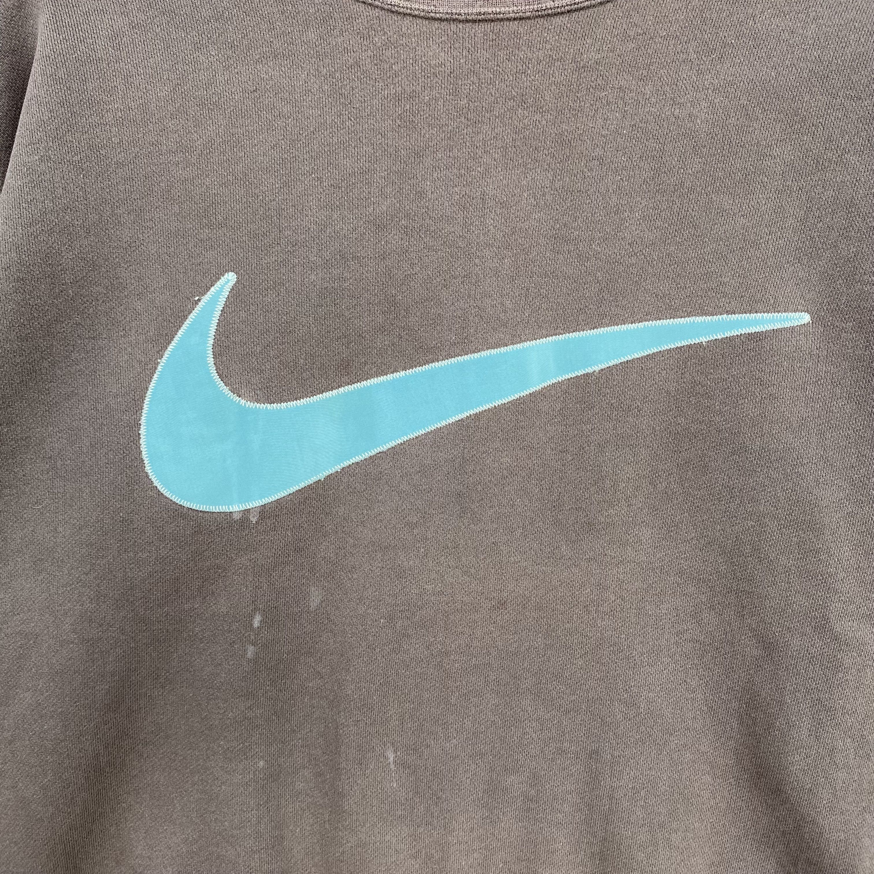 Nike Vintage 90s Nike Sweater Nike Big Swoosh Center Pullover Size US L / EU 52-54 / 3 - 4 Thumbnail