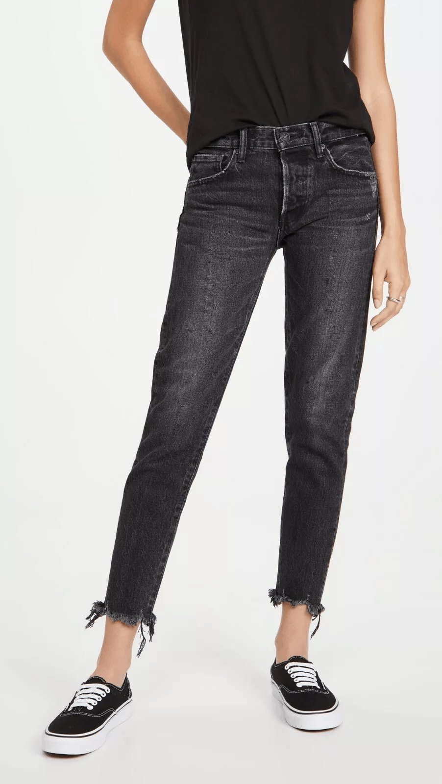 Designer × MOUSSY MOUSSY VINTAGE Staley Tapered Ankle Jeans Black Size 26 $350 Size 26" / US 2 / IT 38 - 2 Thumbnail