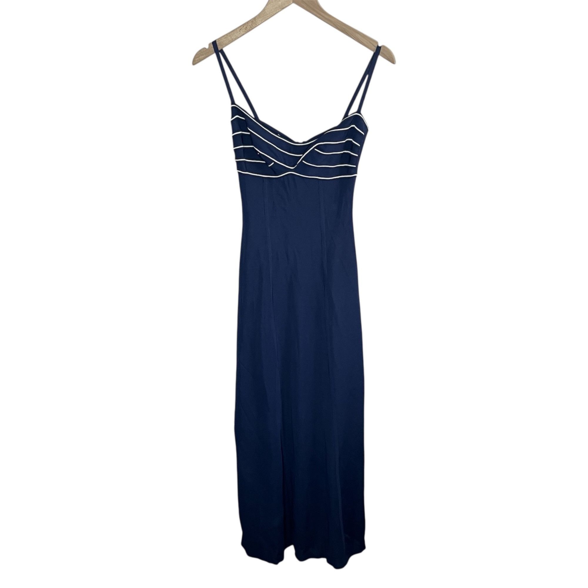 Herve Leger Herve Leger 90s Navy Blue Bandeau Top Stretch Bodycon Maxi D Size S / US 4 / IT 40 - 1 Thumbnail