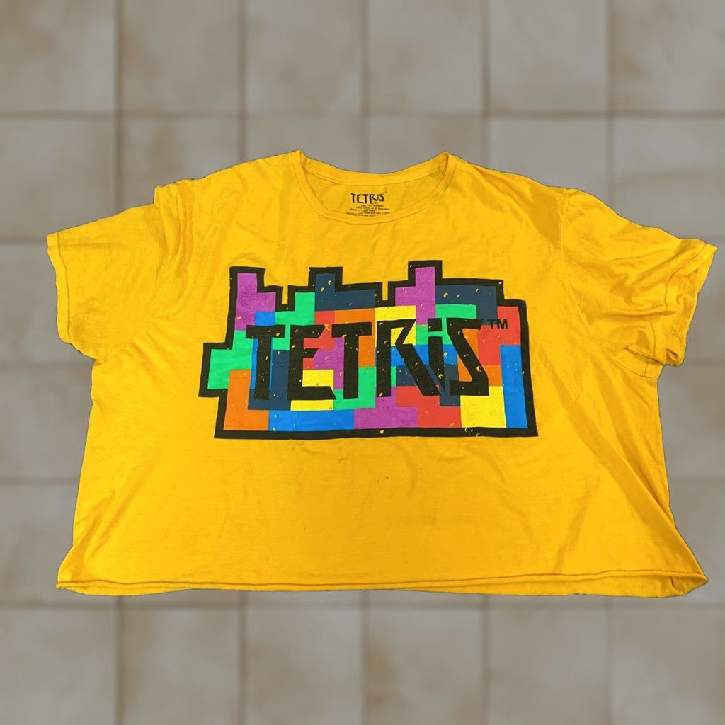 Vintage Tetris Womens Blouse 3X Plus Yellow Crew Neck Long Sleeve Ruffle Breathable Size XXL / US 16-18 / IT 52-54 - 1 Thumbnail