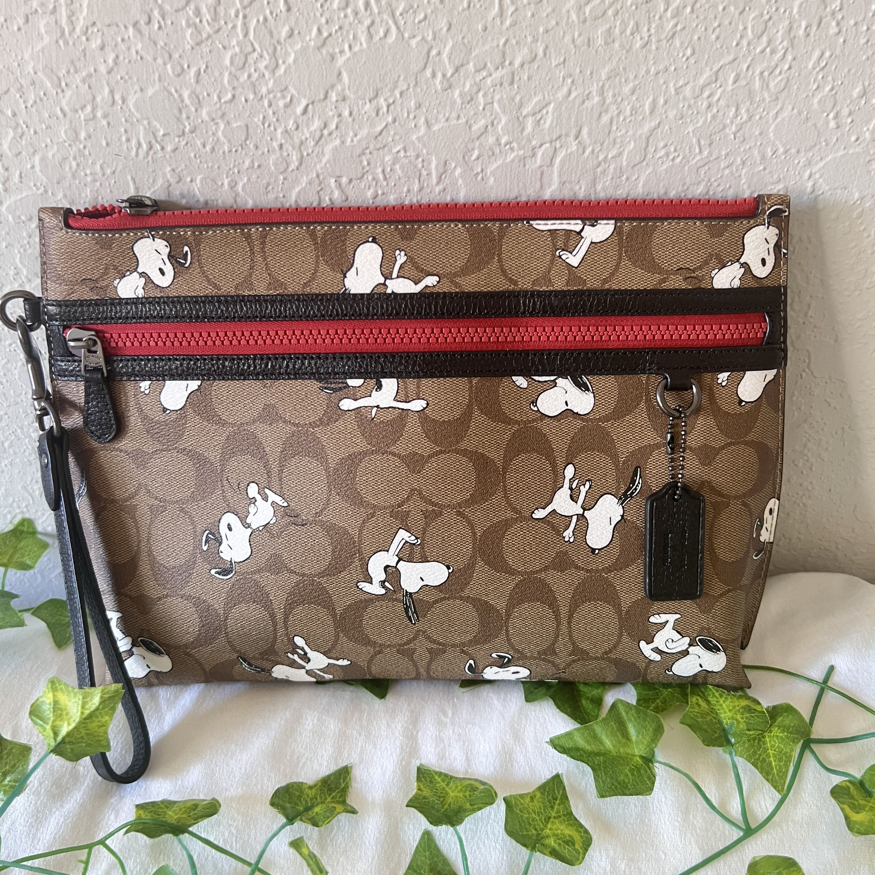 Coach X Peanuts Carryall Pouch With Snoopy Print 5734