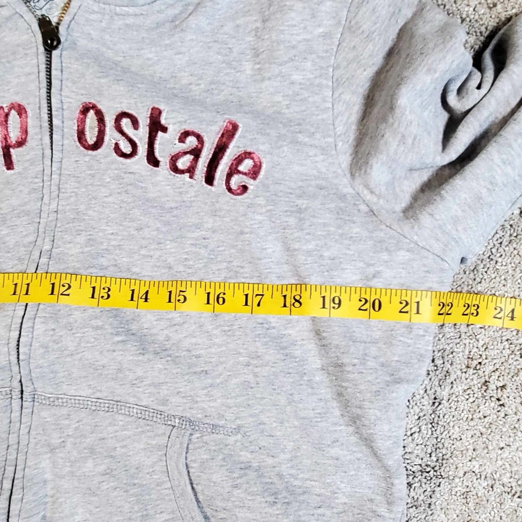 Vintage VINTAGE Aeropostale Full Zip Hoodie XL Unisex Adults Gray Grunge Y2K Size XL / US 12-14 / IT 48-50 - 5 Thumbnail