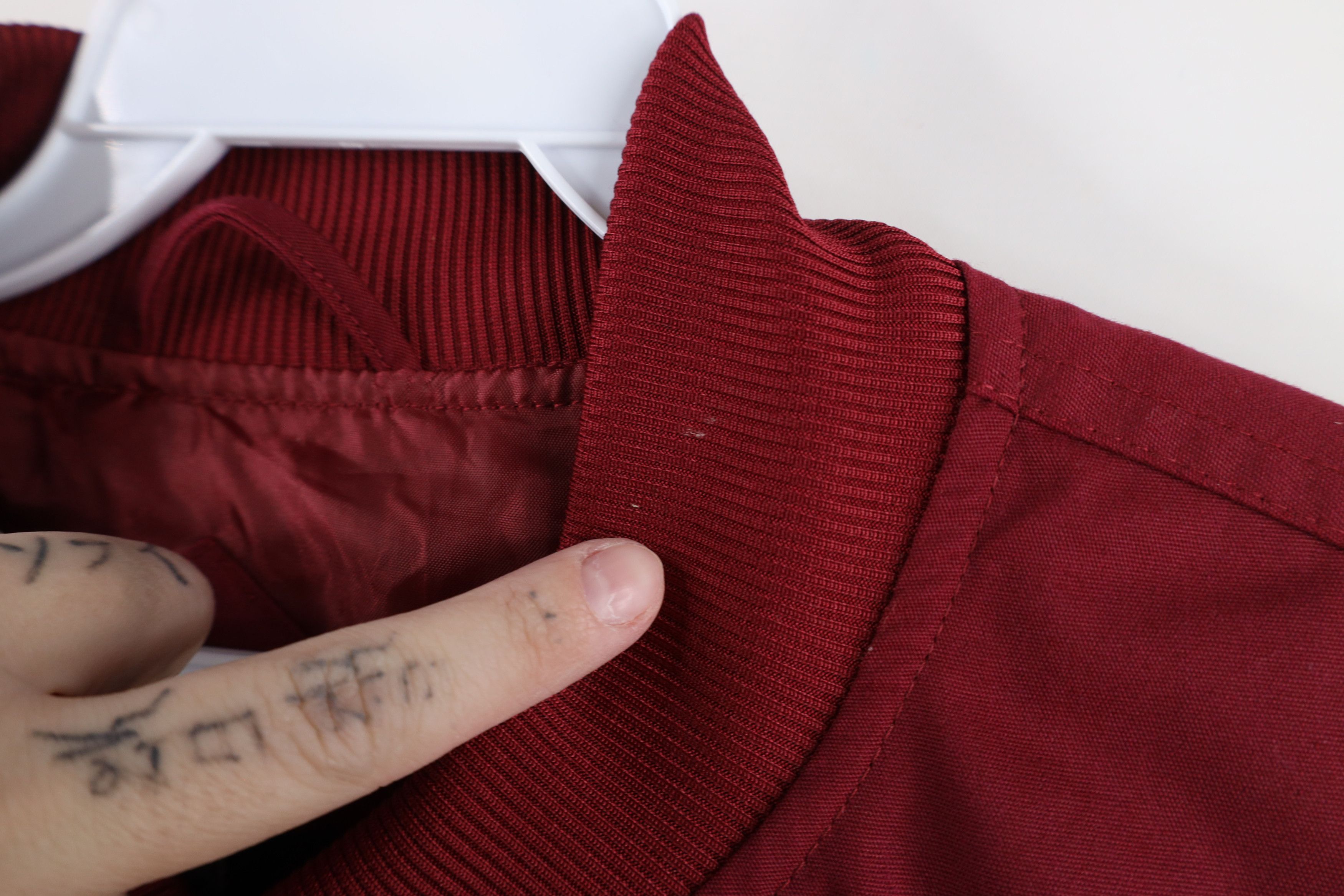 Vintage Vintage 90s Streetwear Blank Full Zip Bomber Jacket Red Size US M / EU 48-50 / 2 - 8 Thumbnail