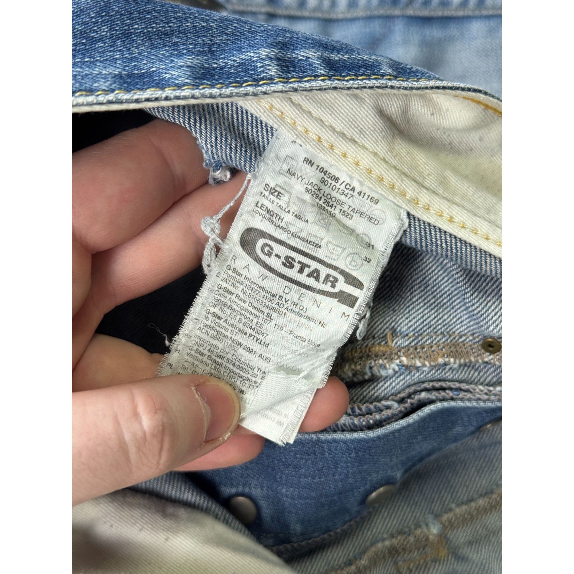 G-Star G-Star Navy Jack Low Tapered Denim Jeans Cargo Pants (Y1189) Size US 31 - 8 Thumbnail