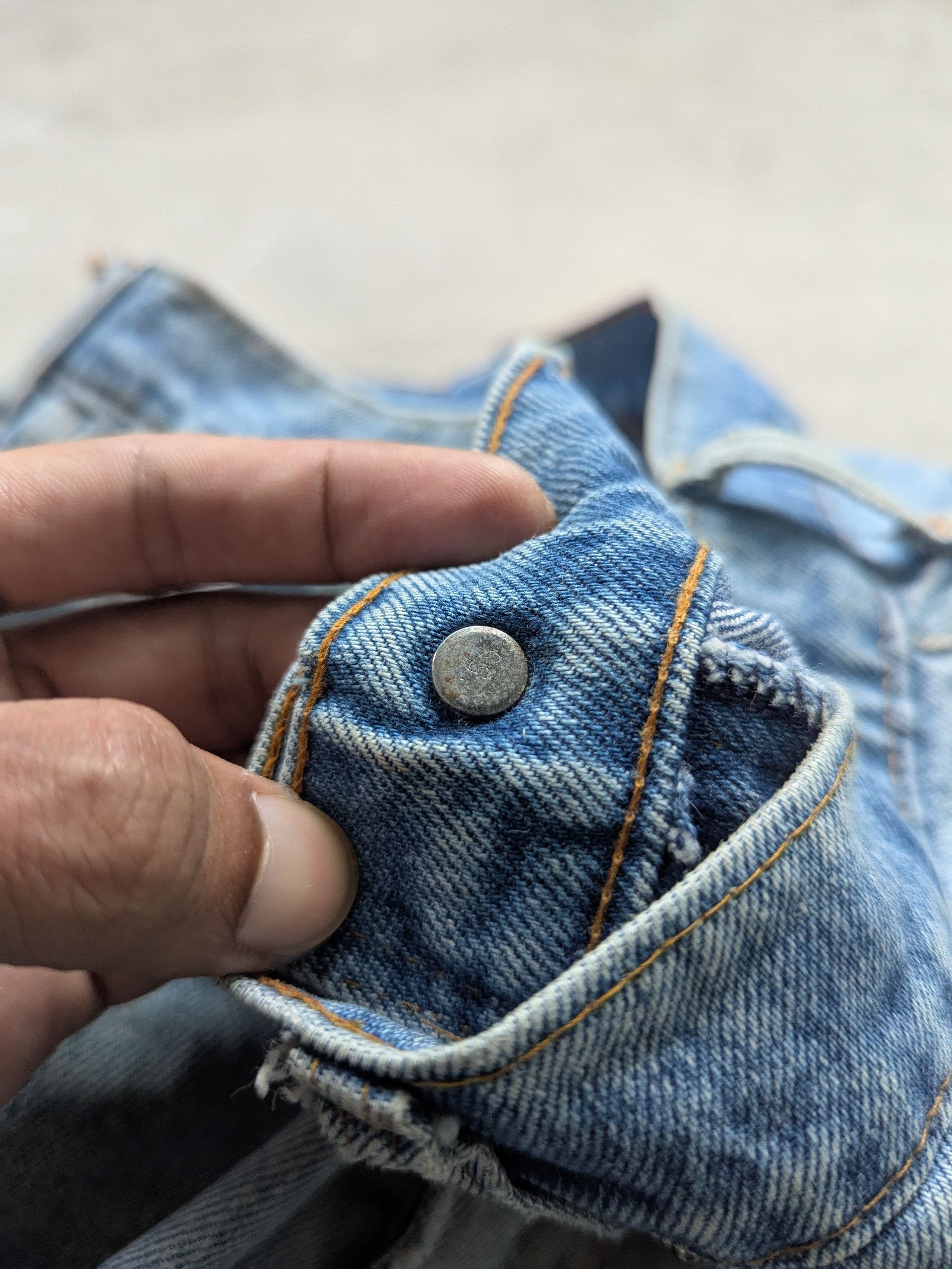 Levi's × Vintage Vintage Levis Denim Distressed Custom Patchwork Punk Style Size US 32 / EU 48 - 9 Thumbnail