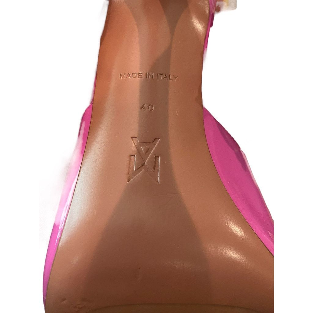 Amina Muaddi Amina Muaddi Lupita 80mm patent-leather sandals Pink 40 Size US 10 / IT 40 - 7 Thumbnail