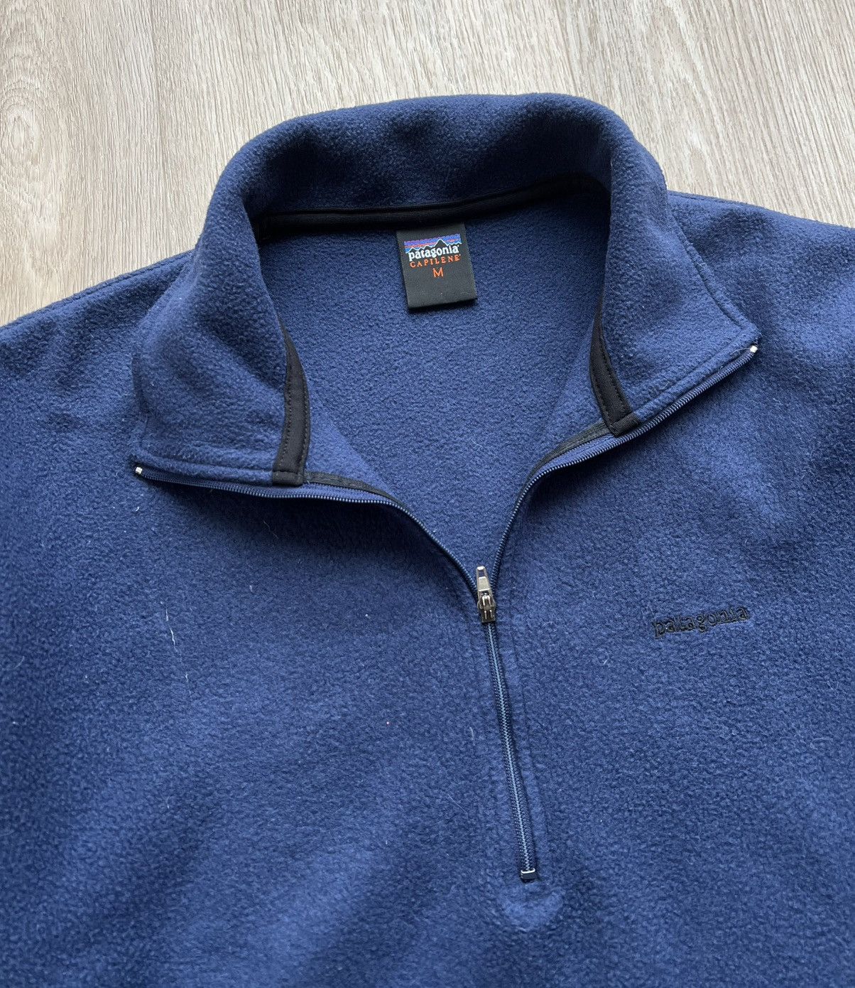 Patagonia × Vintage Vintage Patagonia Capilene 1/4 Zip Fleece Pullover Navy Blue Size US M / EU 48-50 / 2 - 5 Thumbnail