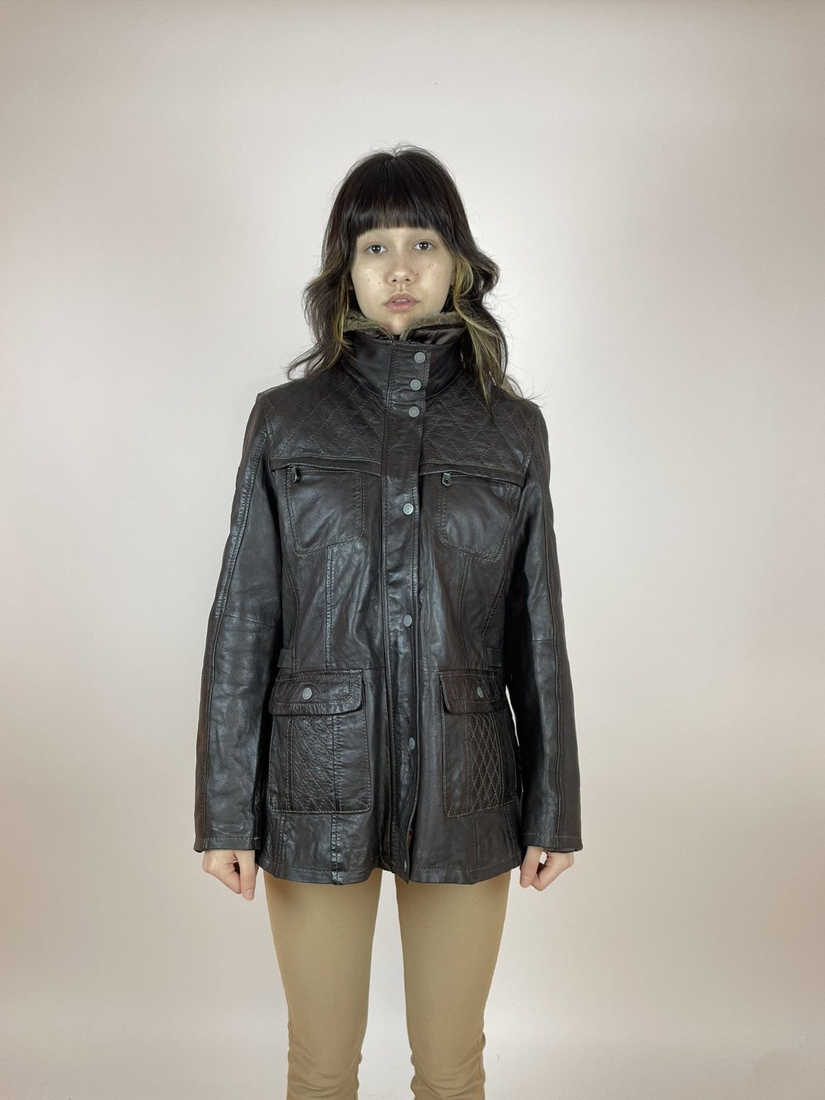 Designer MAURITIUS Womens Leather jacket size 46 Size L / US 10 / IT 46 - 4 Thumbnail