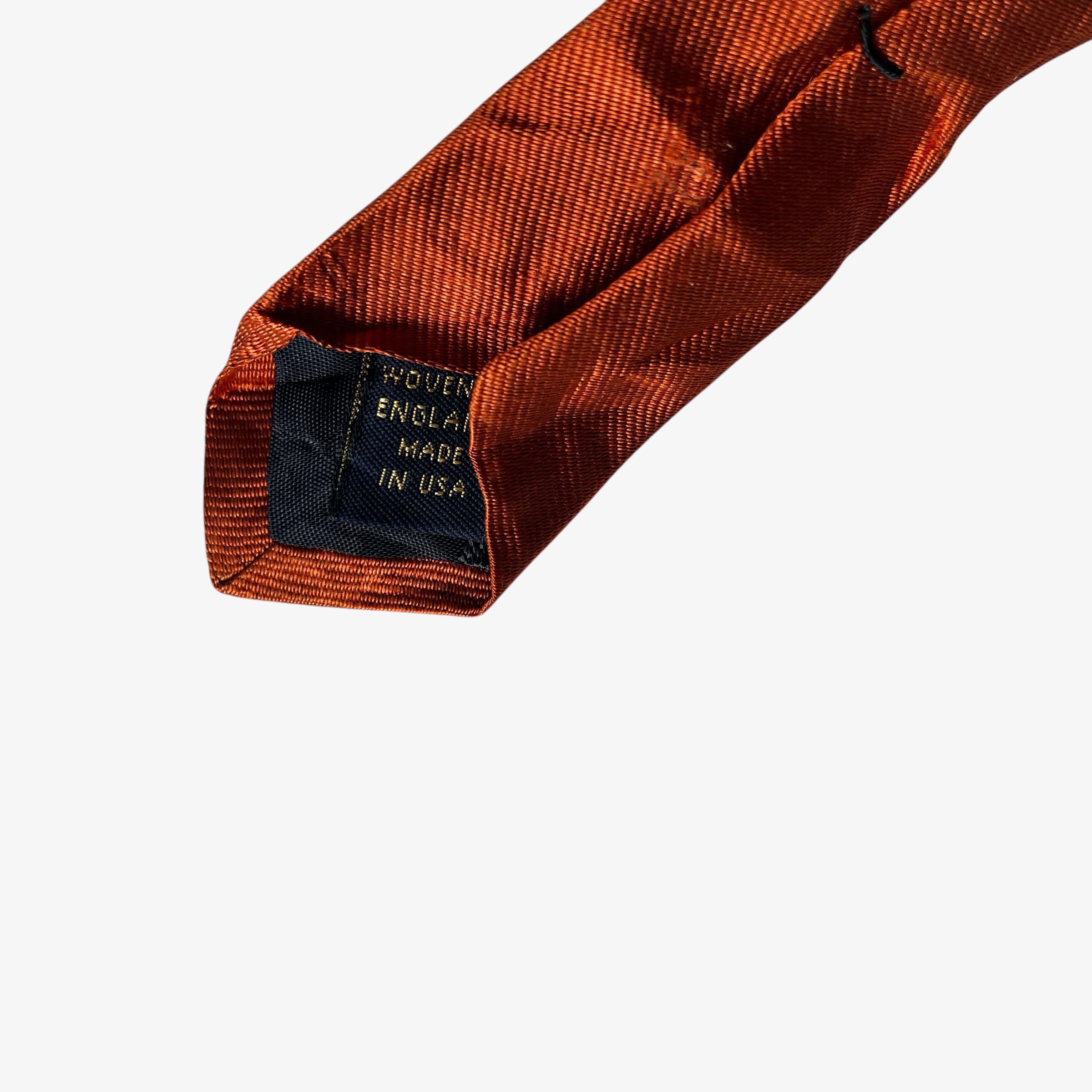 Brooks Brothers Vintage 90s Brooks Brothers Orange Striped Silk Tie Size ONE SIZE - 3 Thumbnail