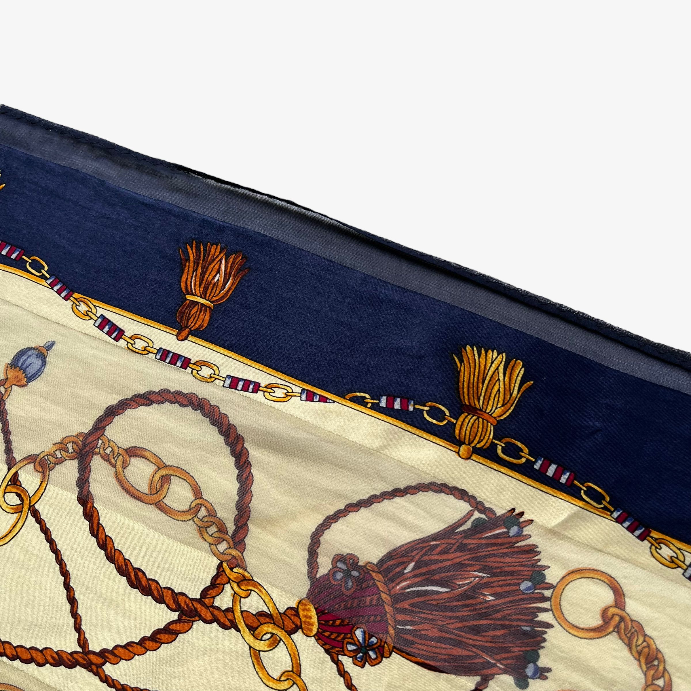 Paolo Gucci Vintage 80s Paolo Gucci Medallion & Tartan Print Silk Scarf Size ONE SIZE - 4 Thumbnail