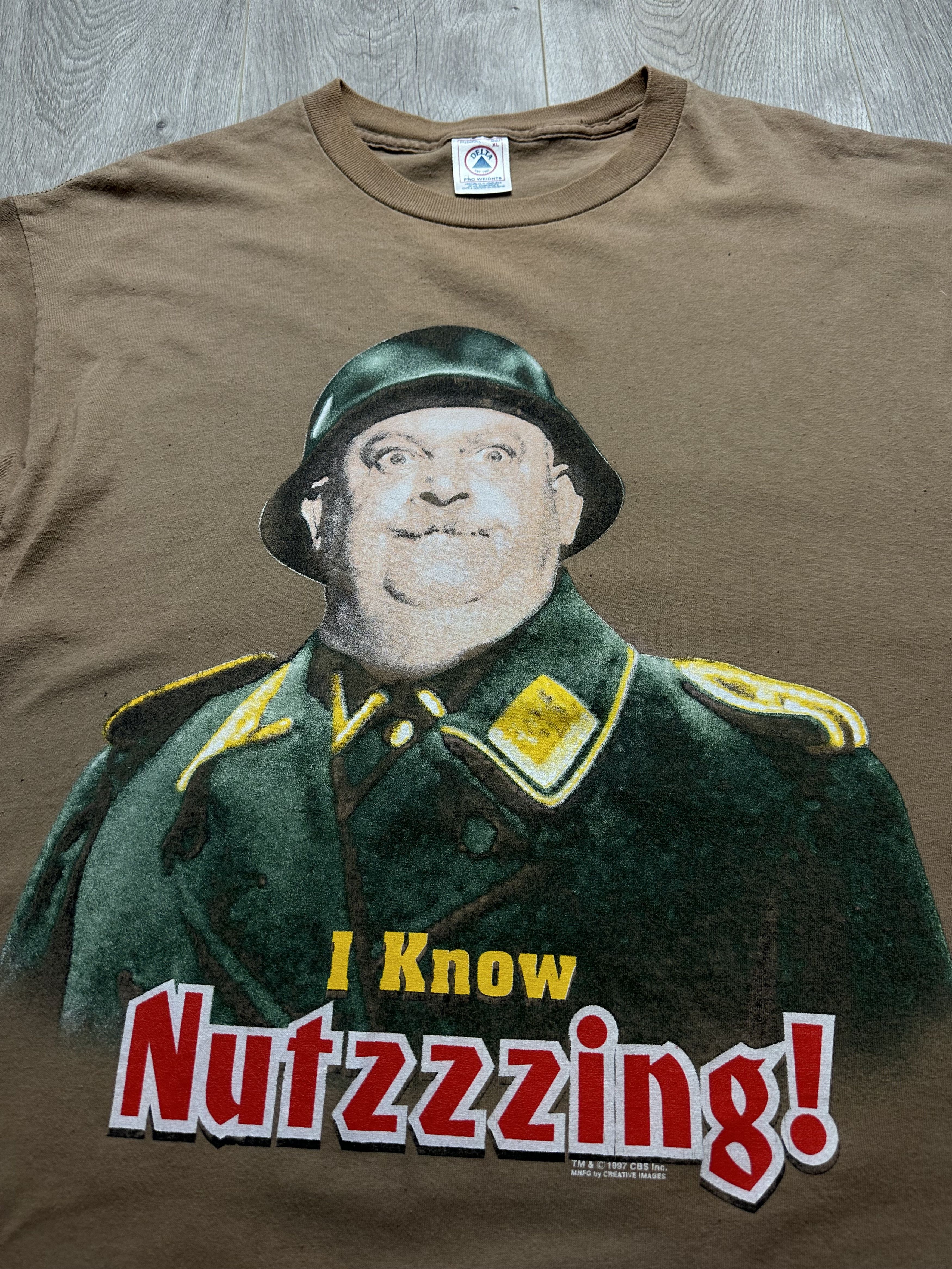 Vintage Vintage Hogans Heroes 1997 Sgt Schultz I Know Nutzzzing Tee Size US XL / EU 56 / 4 - 4 Thumbnail