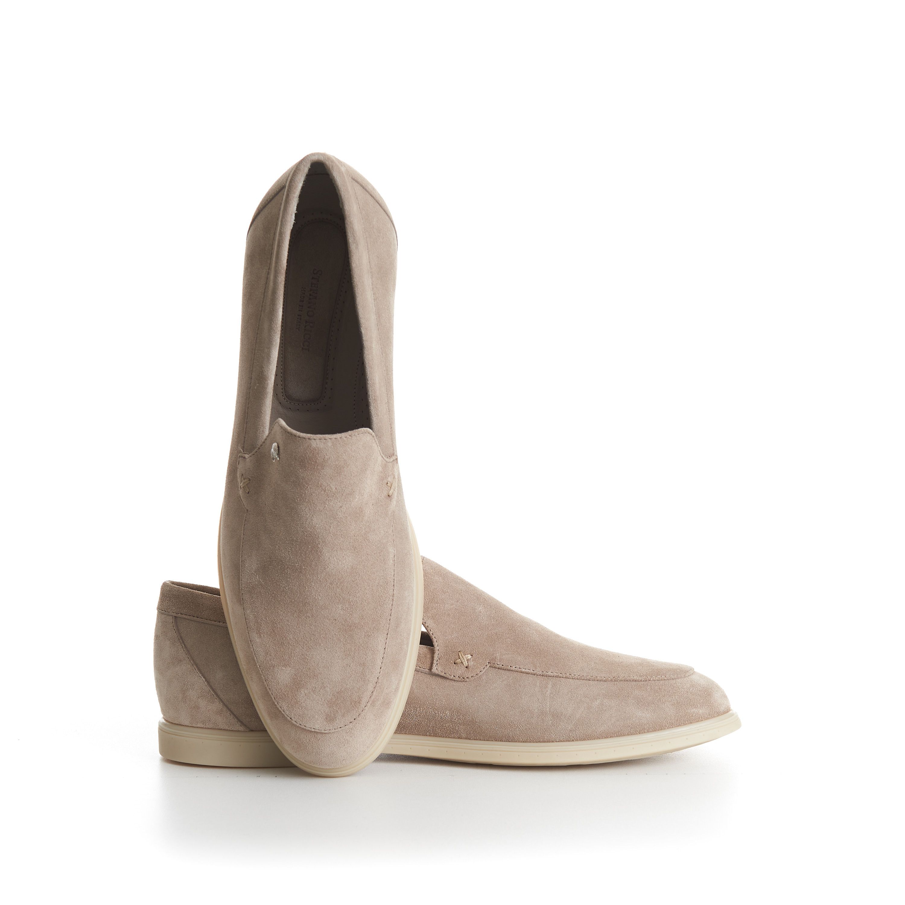 Stefano Ricci Beige Suede Slip-On Loafers - Eagle Head Hardware Size US 7.5 / EU 40-41 - 11 Thumbnail