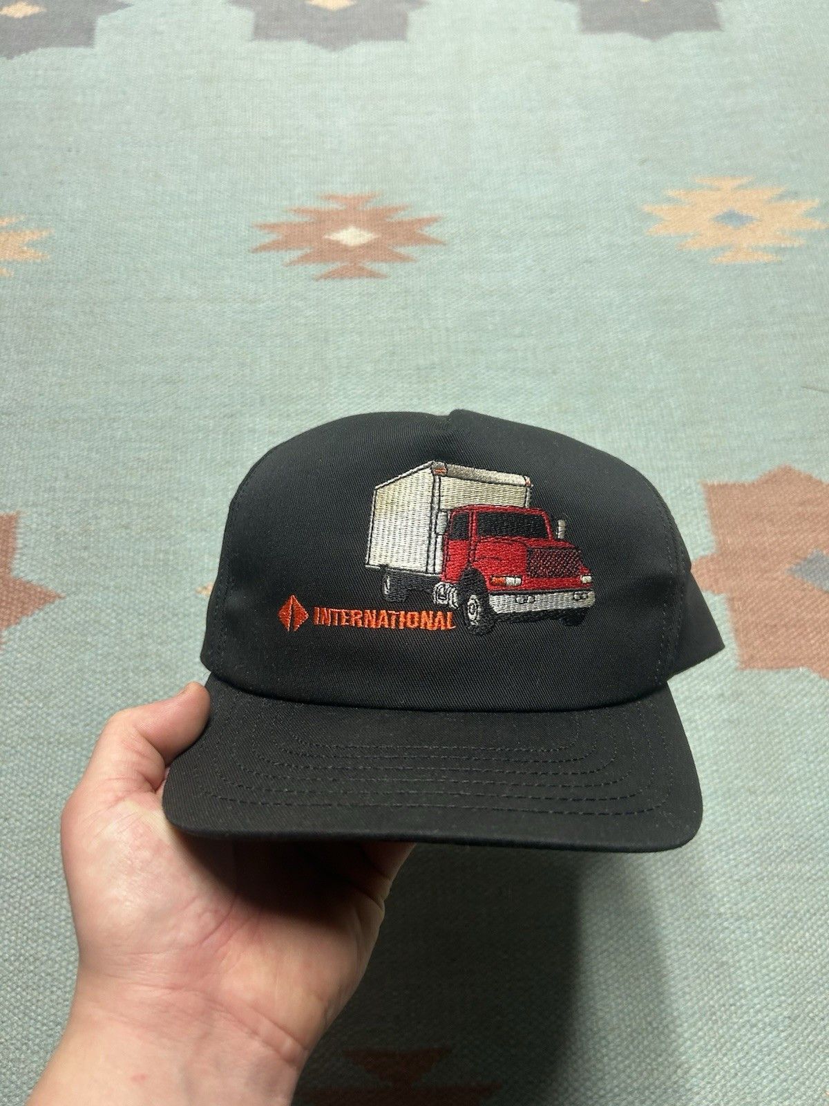 Vintage Vtg 80s 90s snapback hat international truck black USA made Size ONE SIZE - 2 Thumbnail
