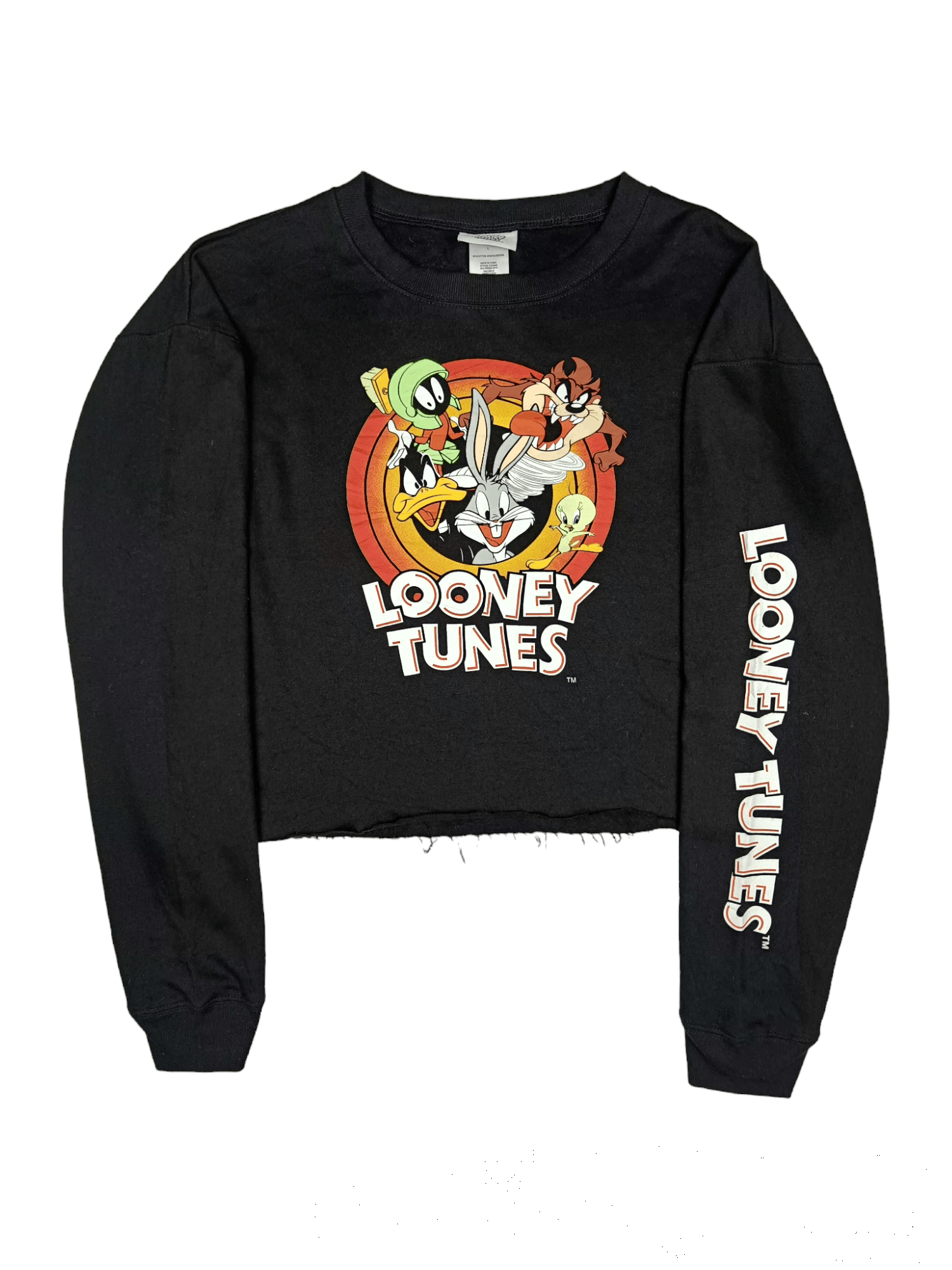 Cartoon Network LOONEY TUNES CARTOON CROP TOP SWEATSHIRT Size US L / EU 52-54 / 3 - 1 Thumbnail