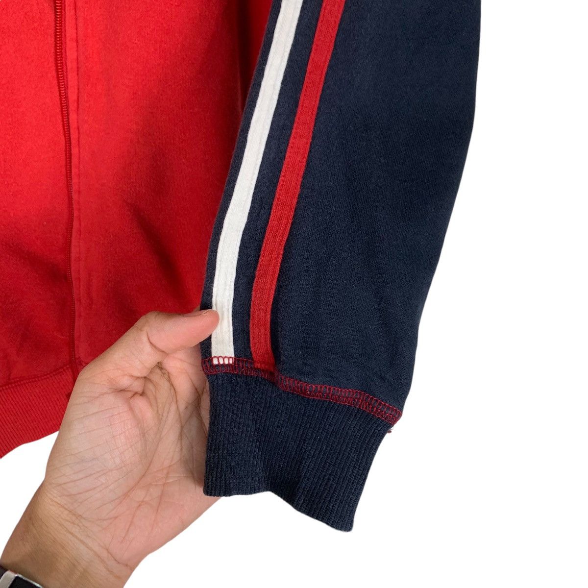 Adidas ADIDAS Big Logo Zipper Red Hoodies Training Wear #0826-C37 Size US M / EU 48-50 / 2 - 10 Thumbnail