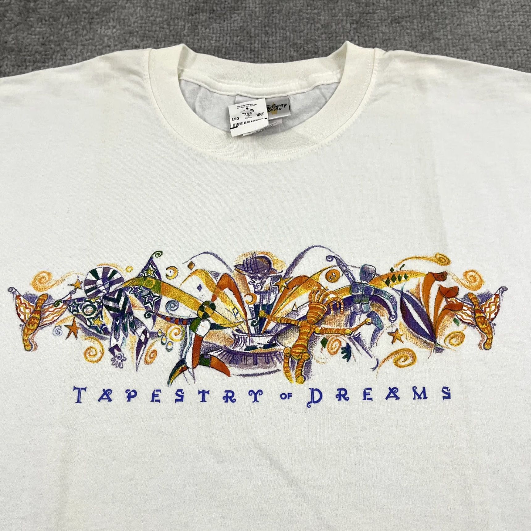 Disney VINTAGE Disney T-Shirt Mens Large White Retro 2000s Epcot Dream Graphic Tee Y2K NOS Size US L / EU 52-54 / 3 - 2 Thumbnail