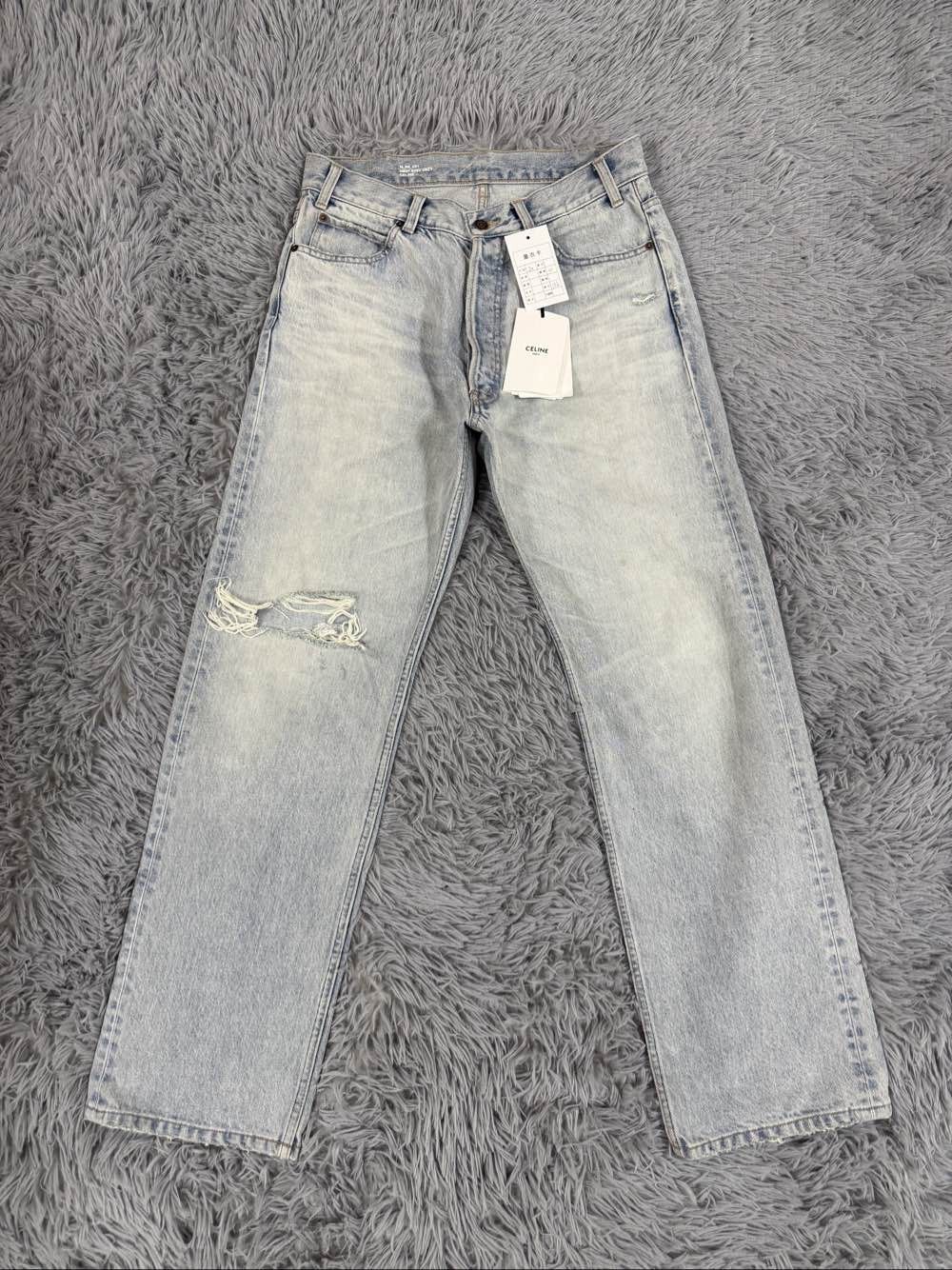 Celine CELINE Distressed Straight Leg Denim Size 30 Size US 30 / EU 46 - 1 Thumbnail