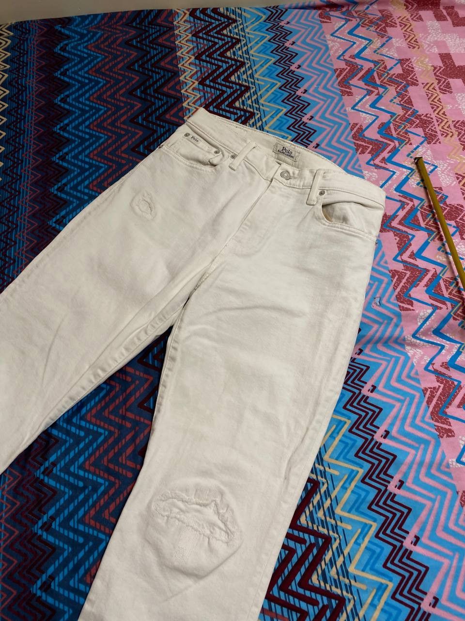 Polo Ralph Lauren jeans pants white logo Polo Ralph Lauren Y2K vintage Size 30" / US 8 / IT 44 - 7 Thumbnail