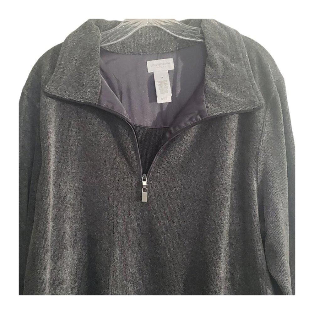 Designer CT1894 Liz Claiborne Woman Gray Sweater 1X Size XL / US 12-14 / IT 48-50 - 2 Thumbnail