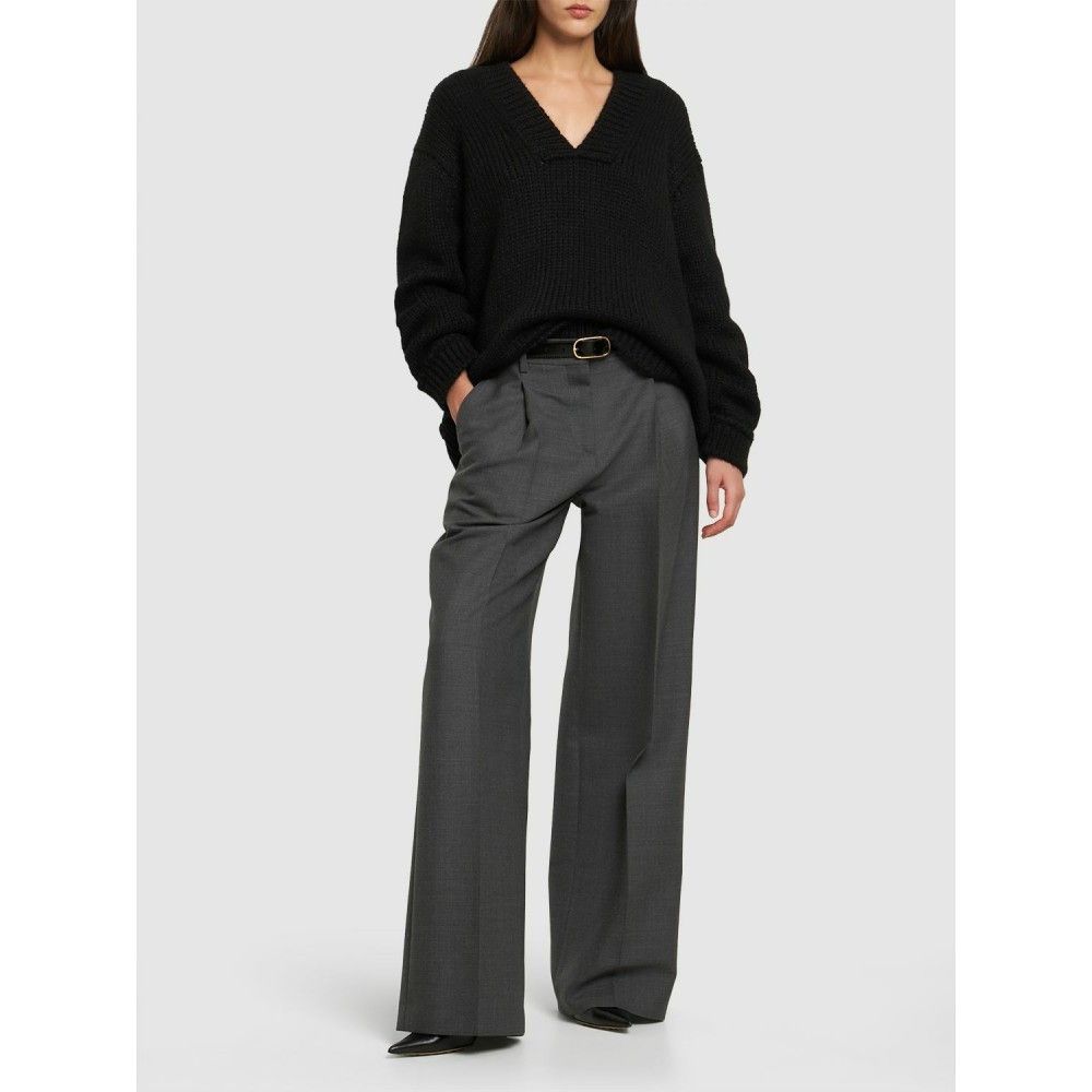 Tom Ford o1loc1c0924 MAK1258 Alpaca Wool V-neck Sweater in Black Size M / US 6-8 / IT 42-44 - 4 Thumbnail