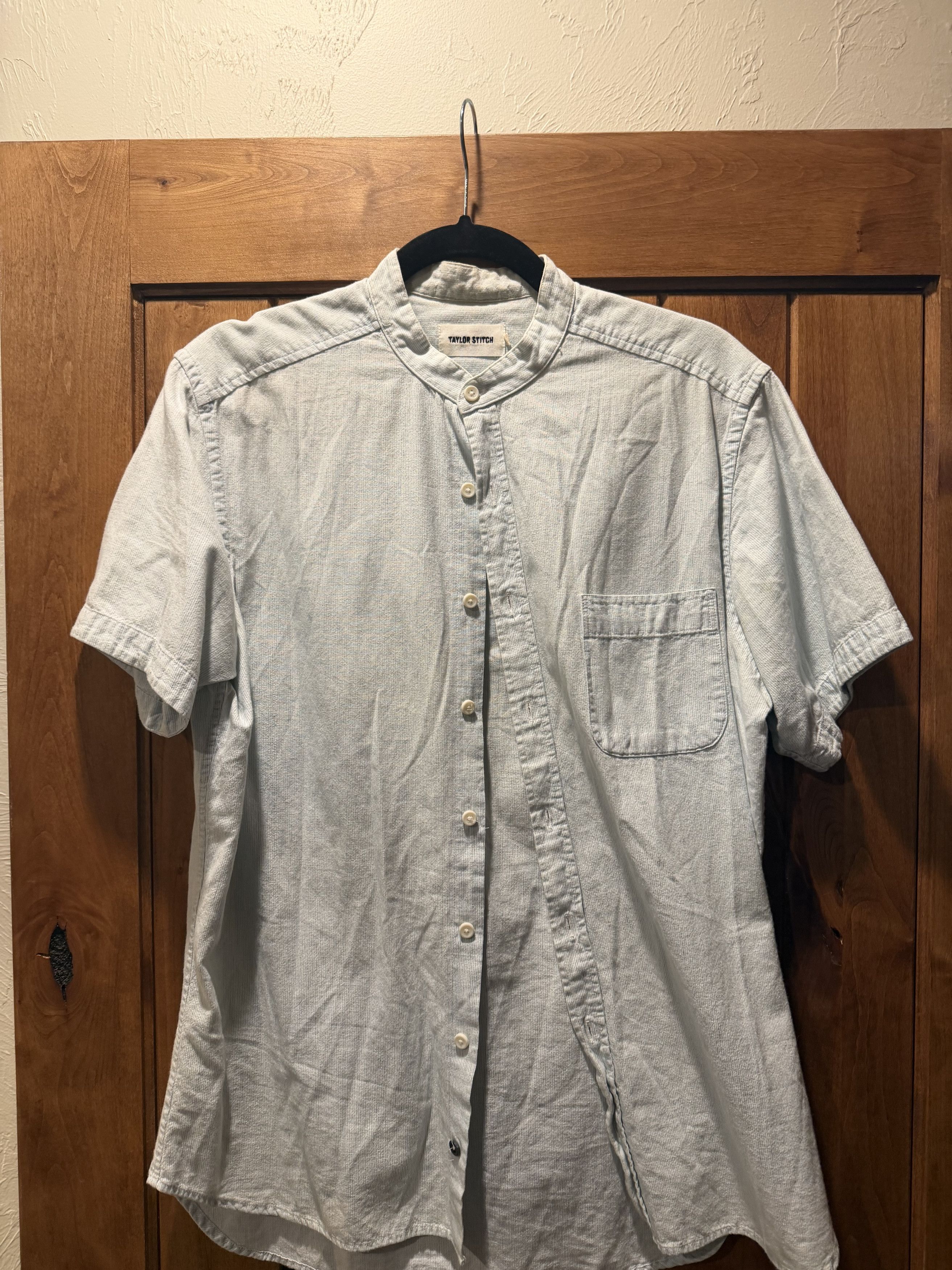 Taylor Stitch Taylor Stitch short sleeve collarless shirt 40 Size US L / EU 52-54 / 3 - 1 Thumbnail
