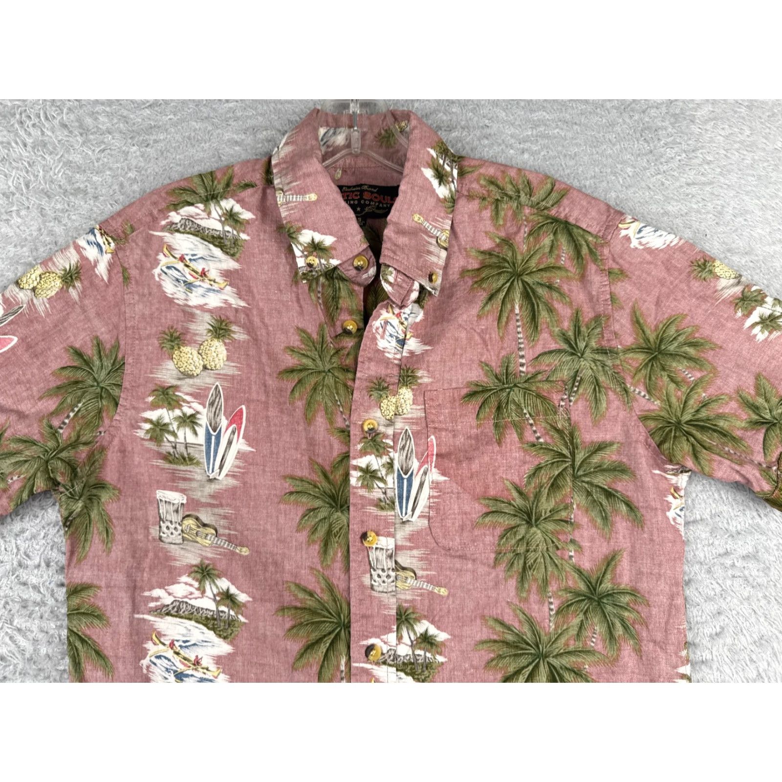 Vintage Rustic Souls Shirt Men S Red Pineapple Surf Hawaiian Inside Out Size US S / EU 44-46 / 1 - 4 Thumbnail
