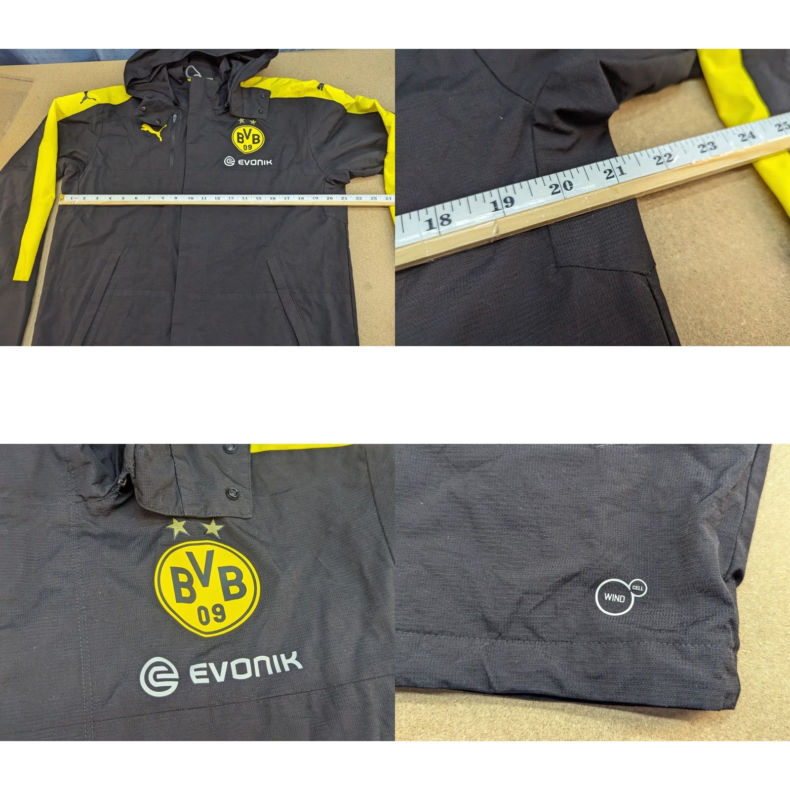 Puma Puma Borussia Dortmund Jacket Size M Football Full Zip Adult Hooded Rain Black Men Rugged Windbreaker Pockets Thermal Water Resistant Sports Size US M / EU 48-50 / 2 - 8 Thumbnail