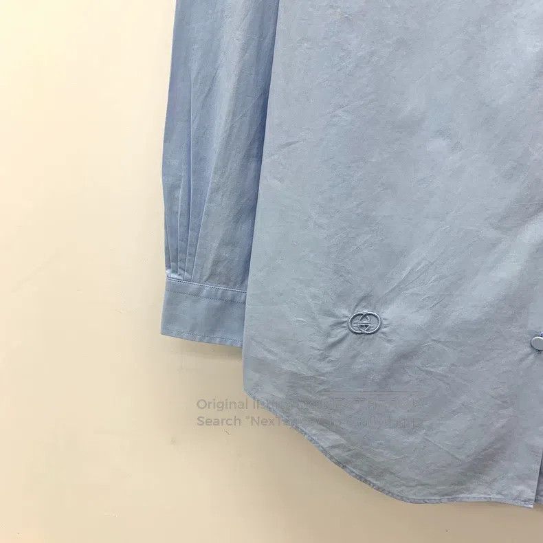 Gucci Gucci Blue logo embroidered cotton lapel single-breasted l Size XS / US 0-2 / IT 36-38 - 3 Thumbnail