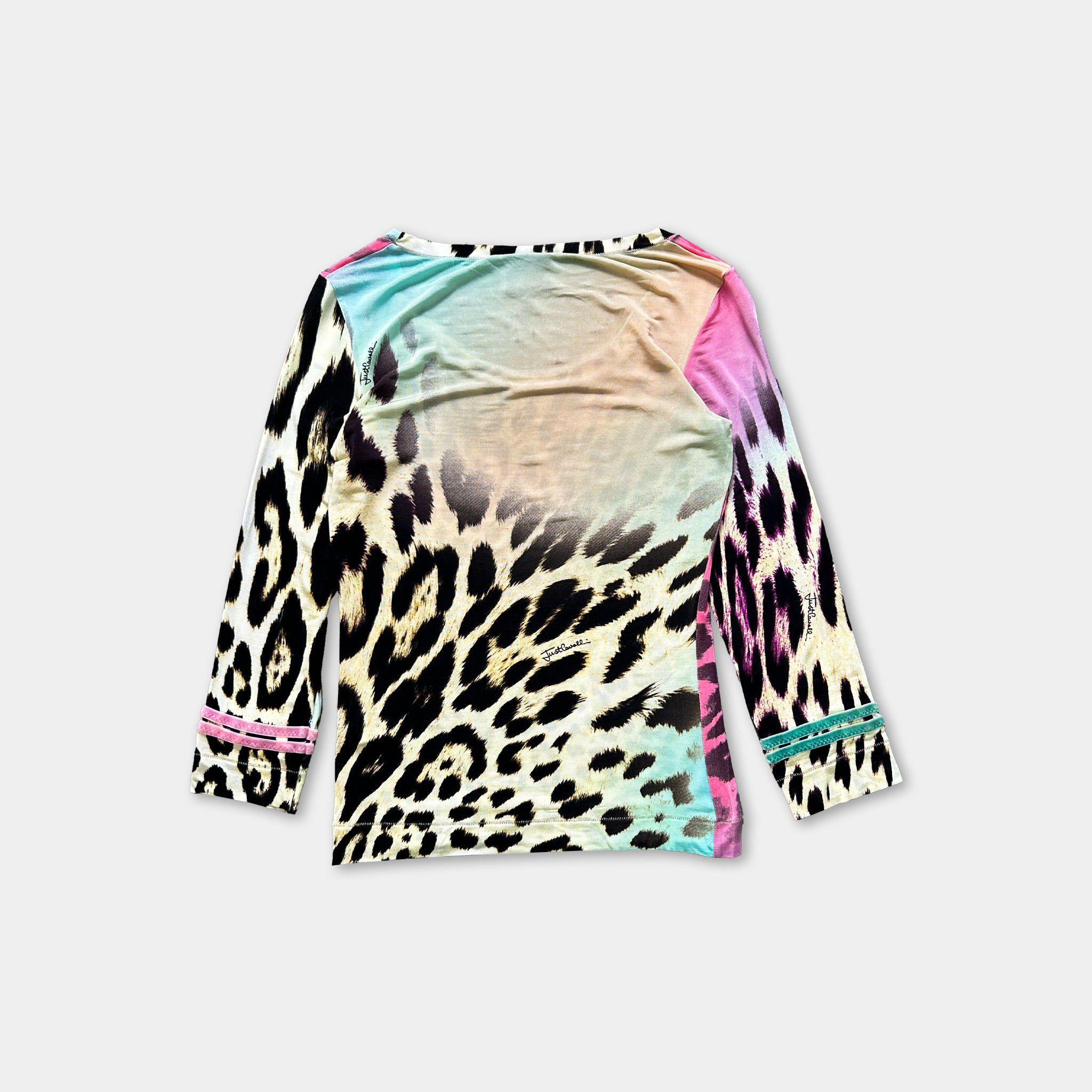 Just Cavalli Just Cavalli 00's Gradient Cheetah Longsleeve Size S / US 4 / IT 40 - 4 Thumbnail