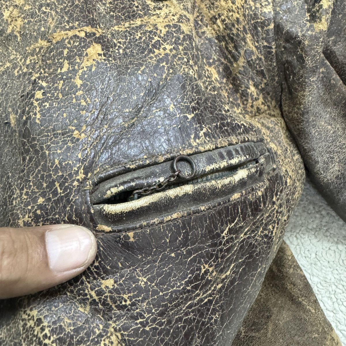 Vintage 🔥 30s LEVY BROS MONARCH HORSEHIDE PLAID LINER LEATHER JACKET Size US L / EU 52-54 / 3 - 19 Thumbnail