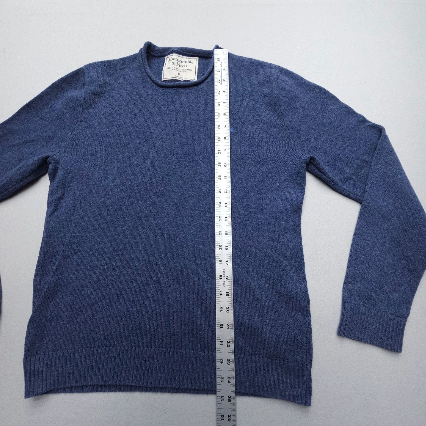 Abercrombie & Fitch VINTAGE Abercrombie & Fitch Roll Neck Sweatshirt Mens M Cotton Blue Logo Pullover Slim 90s USA Mens Size US M / EU 48-50 / 2 - 5 Thumbnail