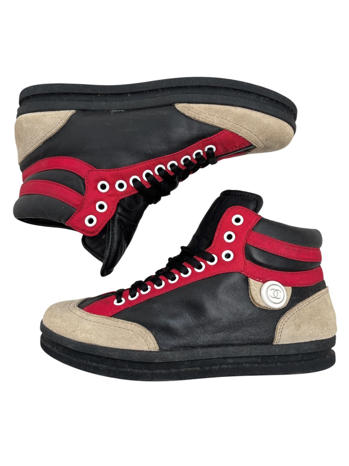 Chanel 2020 Interlocking CC Logo Sneakers Size US 7.5 / EU 40-41 - 3 Thumbnail