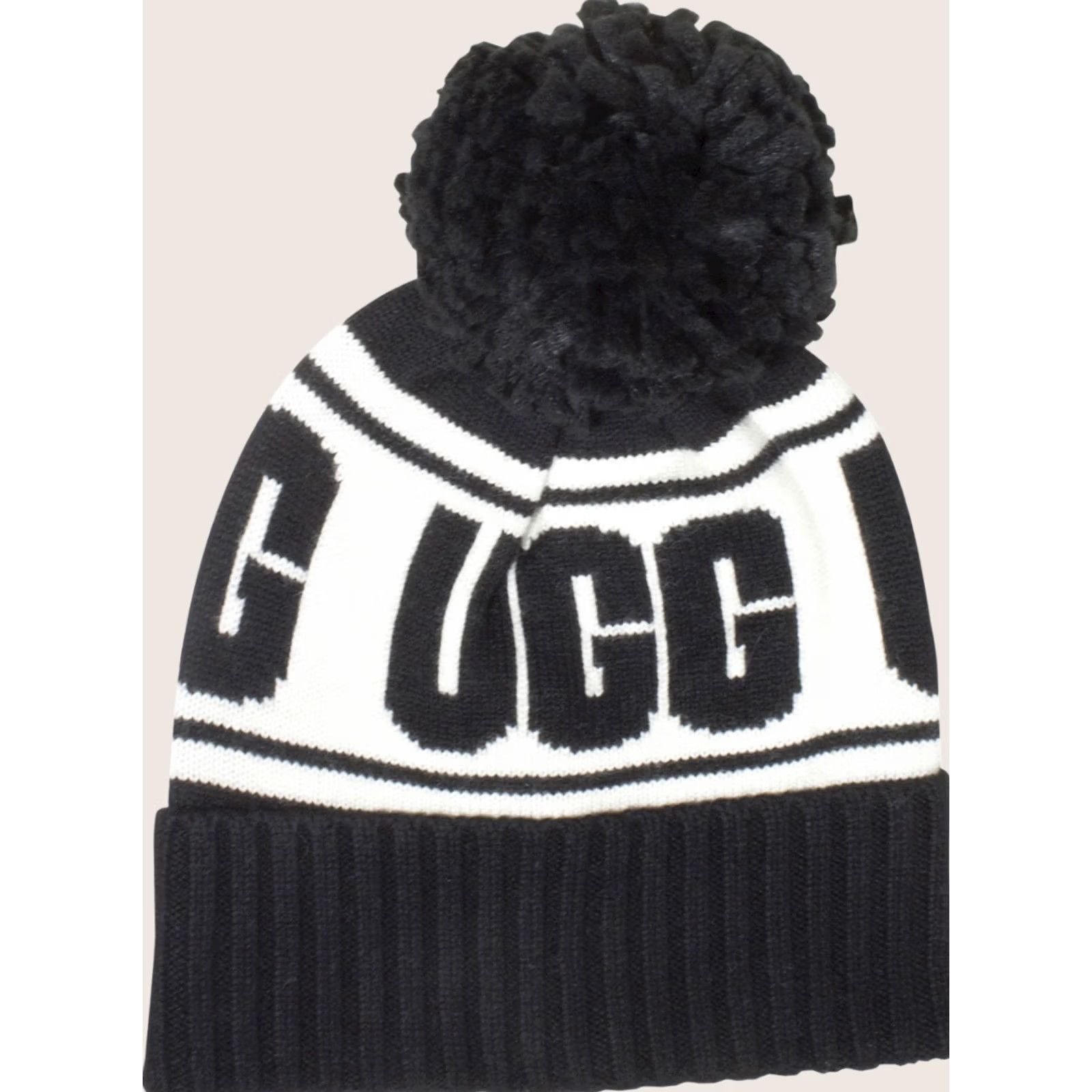 Ugg VINTAGE? No, not vintage. UGG Australia Women's Knit Logo Stadium Beanie Hat Black One Size Size ONE SIZE - 1 Preview