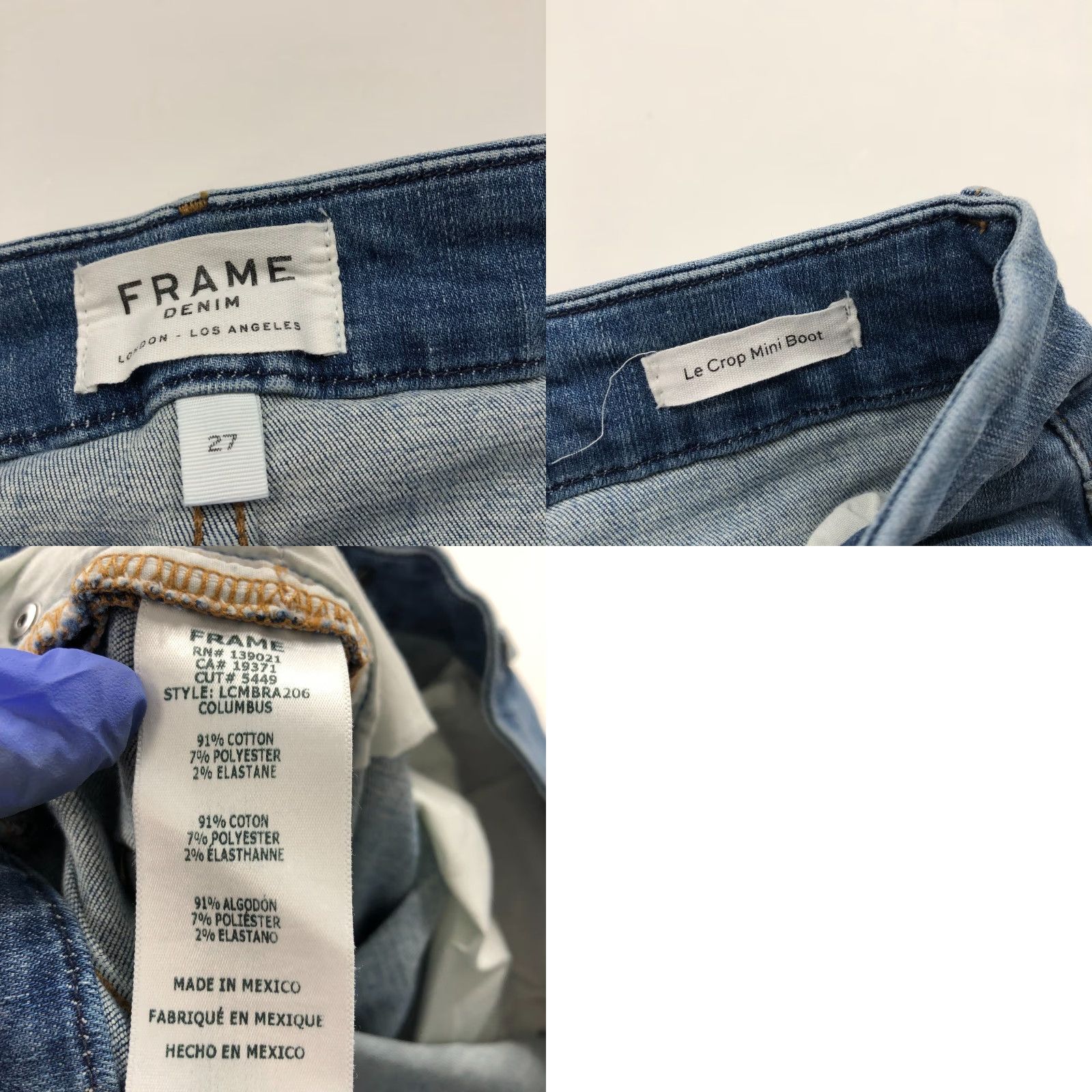 Frame FRAME Jeans Cropped Mid Denim 27W 26L Le Crop Mini Boot 27 Blue 5-Pocket Womens Regular Rise Capo? Size 27" / US 4 / IT 40 - 8 Thumbnail