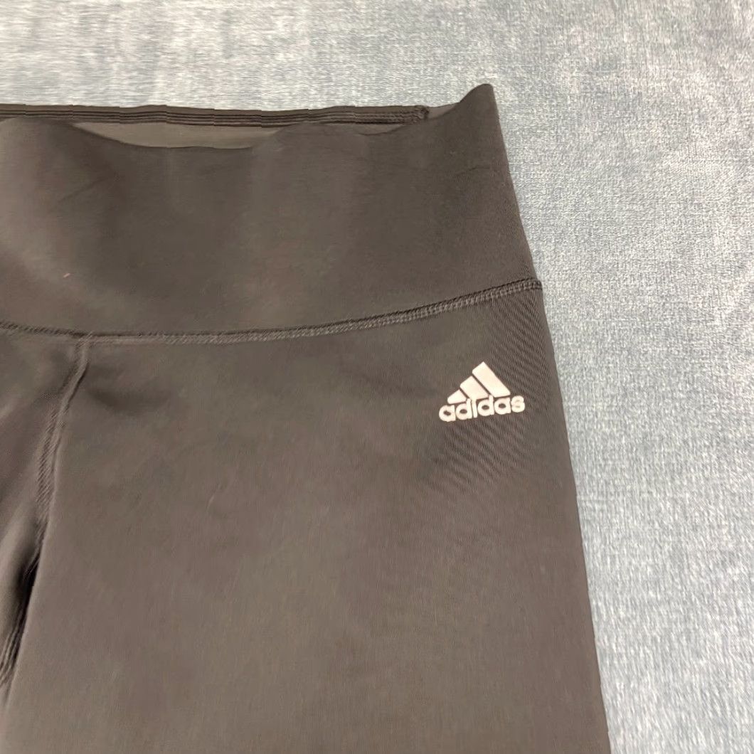 Adidas Adidas Leggings Women M Black High Waisted Dark Wash Yoga Workout Size 32" / US 10 / IT 46 - 4 Thumbnail
