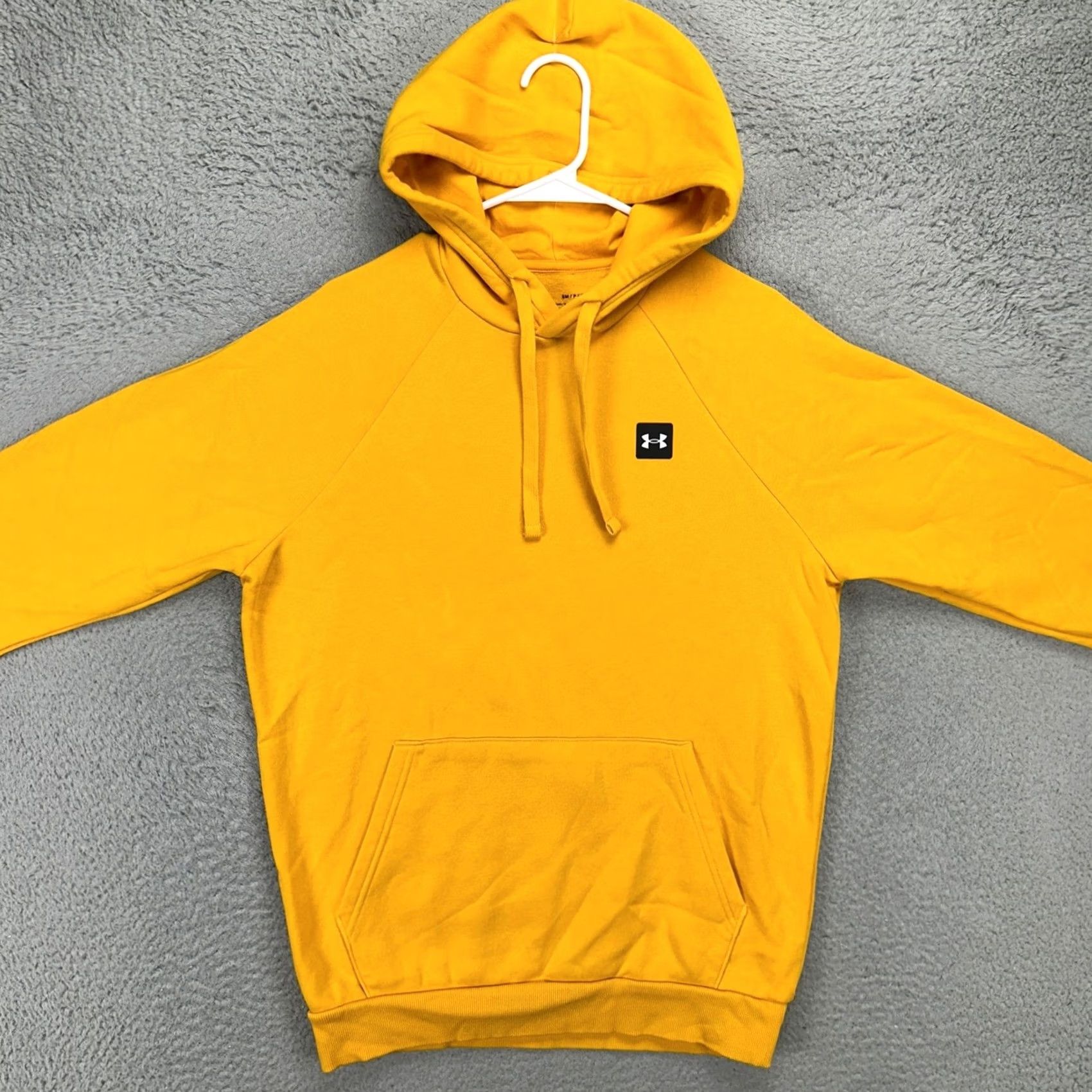 Under Armour Under Armour Sweatshirt Men Small Yellow Hooded Drawstring Pockets Logo Pullover Size US S / EU 44-46 / 1 - 3 Thumbnail