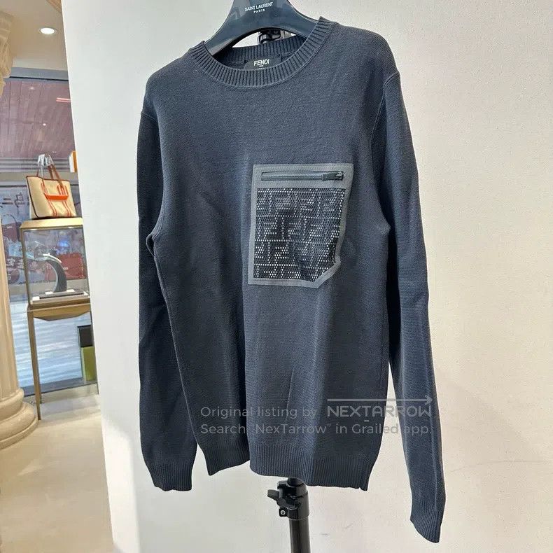 Fendi Fendi Deep Gray Solid Color Crew Neck Long Sleeve Sweater Size US M / EU 48-50 / 2 - 3 Thumbnail