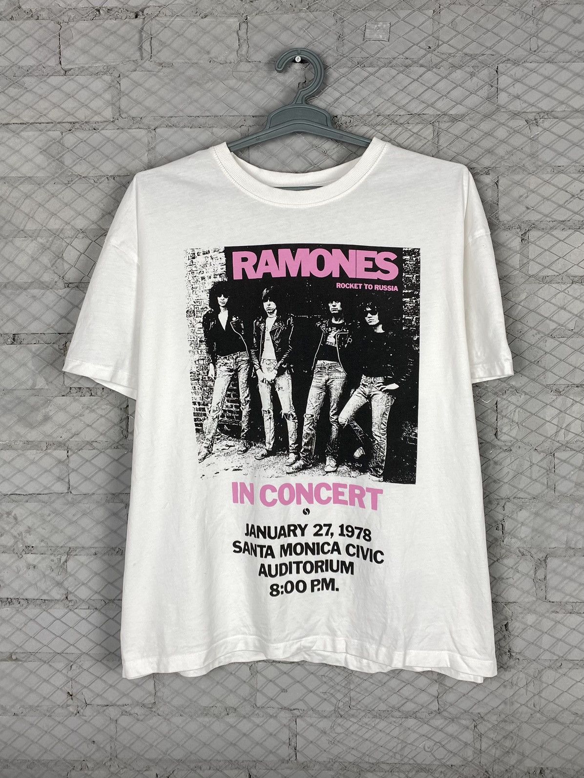 Pre-owned Band Tees X Rock T Shirt Vintage Ramones Tee Y2k Very 90's In White