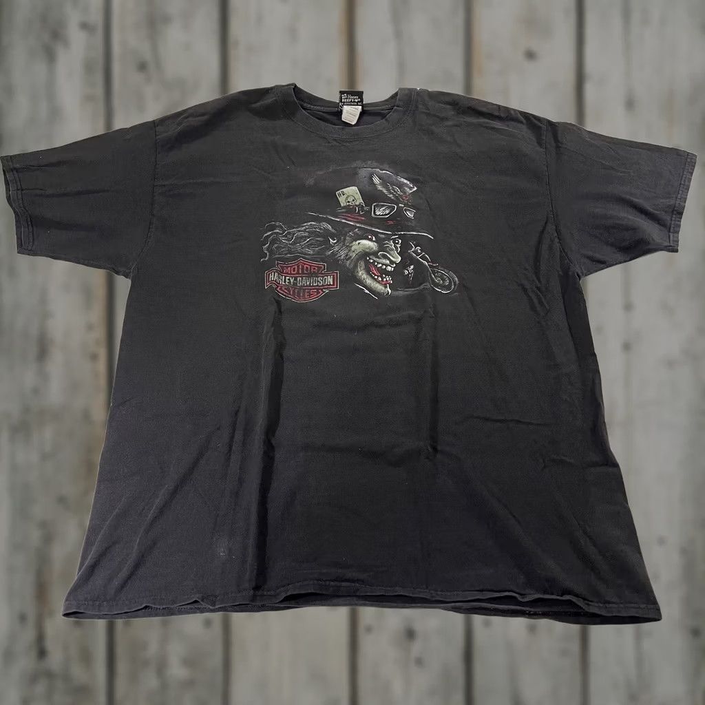 Harley Davidson Harley-Davidson Men's 2XL T-Shirt Buckminns D&D Xenia Ohio Joker Graphic Shirt Adult Black 90s Mens Size US XXL / EU 58 / 5 - 1 Thumbnail