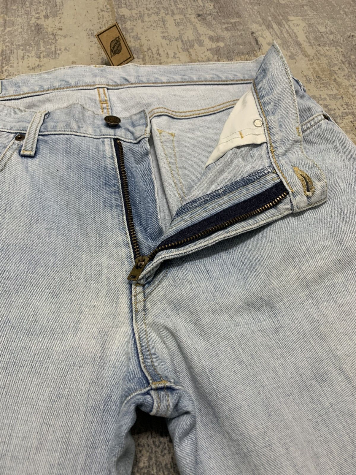 Japanese Brand Edwin Straight Leg Blue Wash Jeans Streetwear W35 Size US 35 - 3 Thumbnail