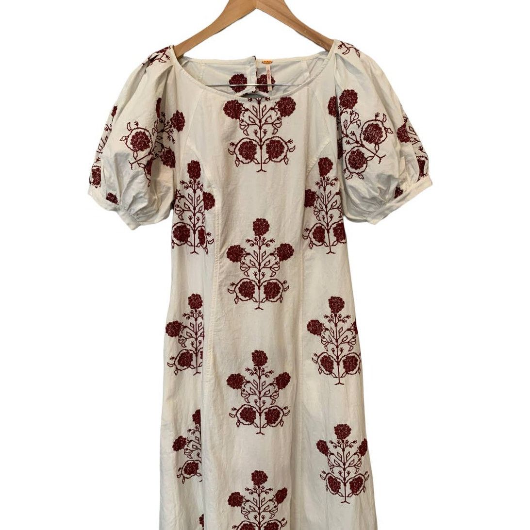 Free People FREE PEOPLE Cactus Flower Embroidered Cotton Dress Medium Size M / US 6-8 / IT 42-44 - 4 Thumbnail